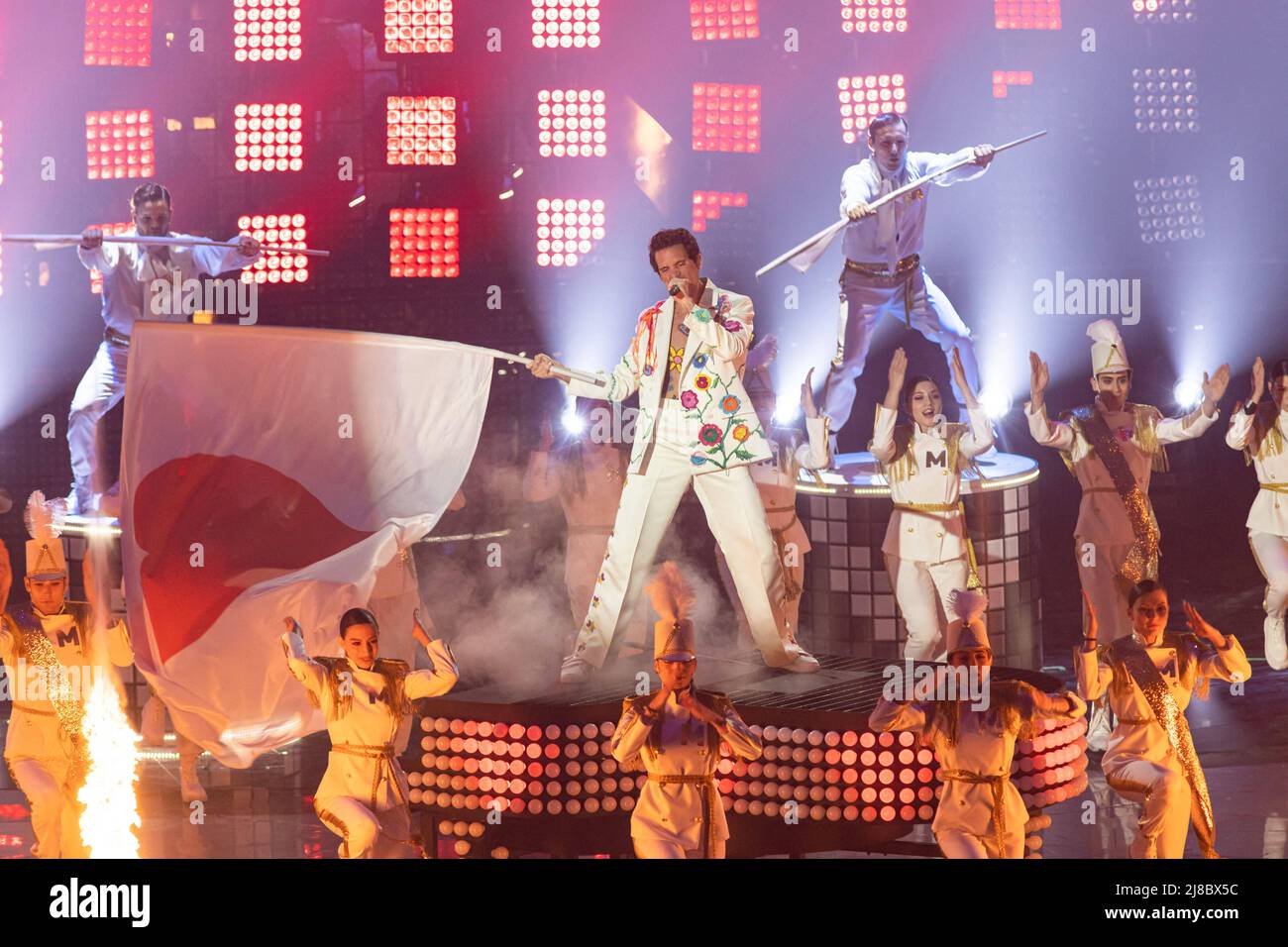Mika performs at the grandfinal of Eurovision Song Contest. Turin (Italy) on may 14th, 2022