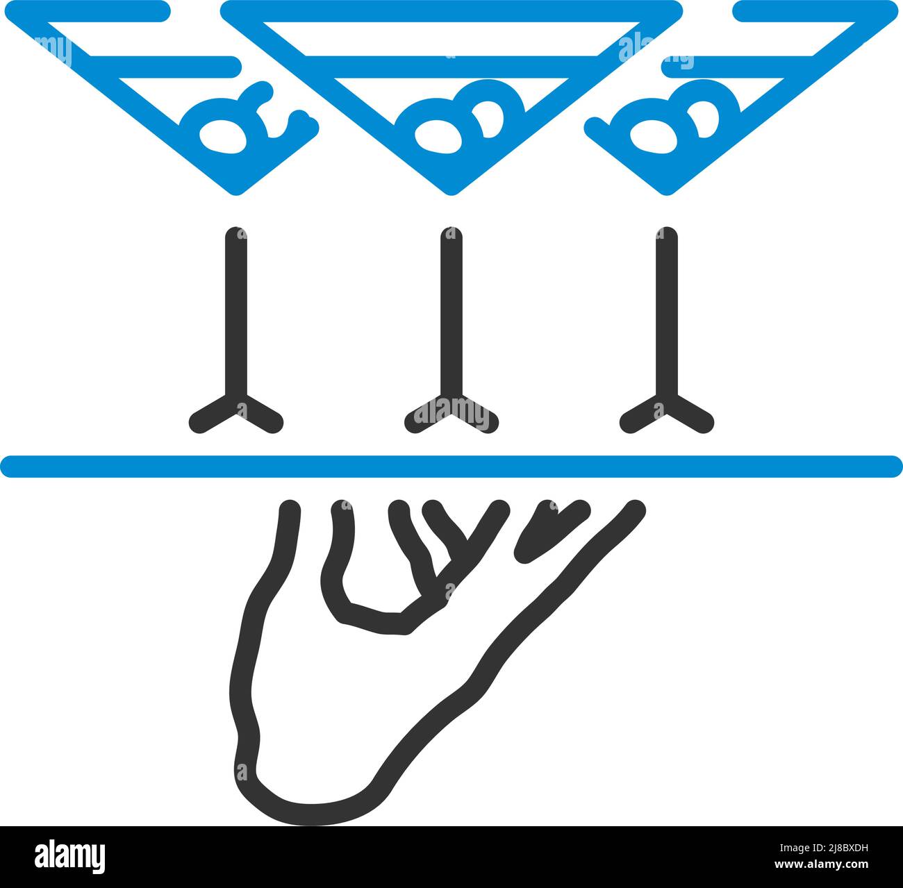 Waiter Hand Holding Tray With Martini Glasses Icon. Editable Bold ...