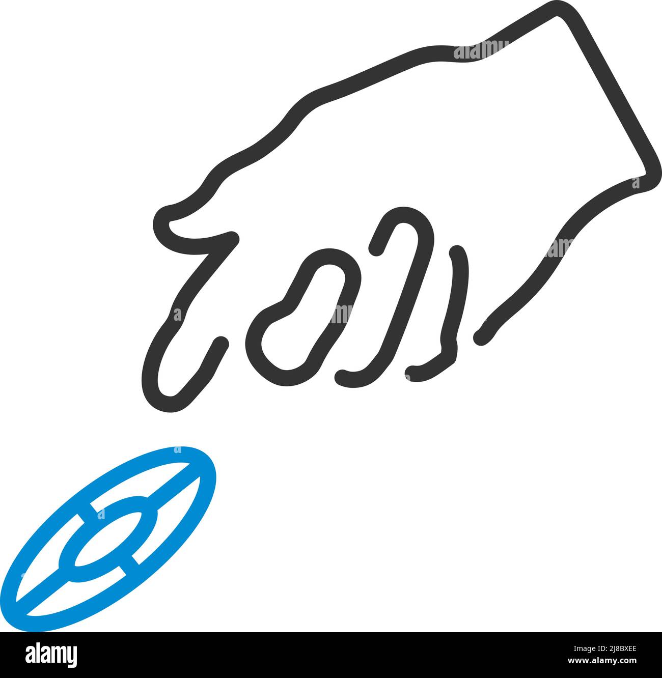 Hand Throwing Gamble Chips Icon. Editable Bold Outline With Color Fill ...
