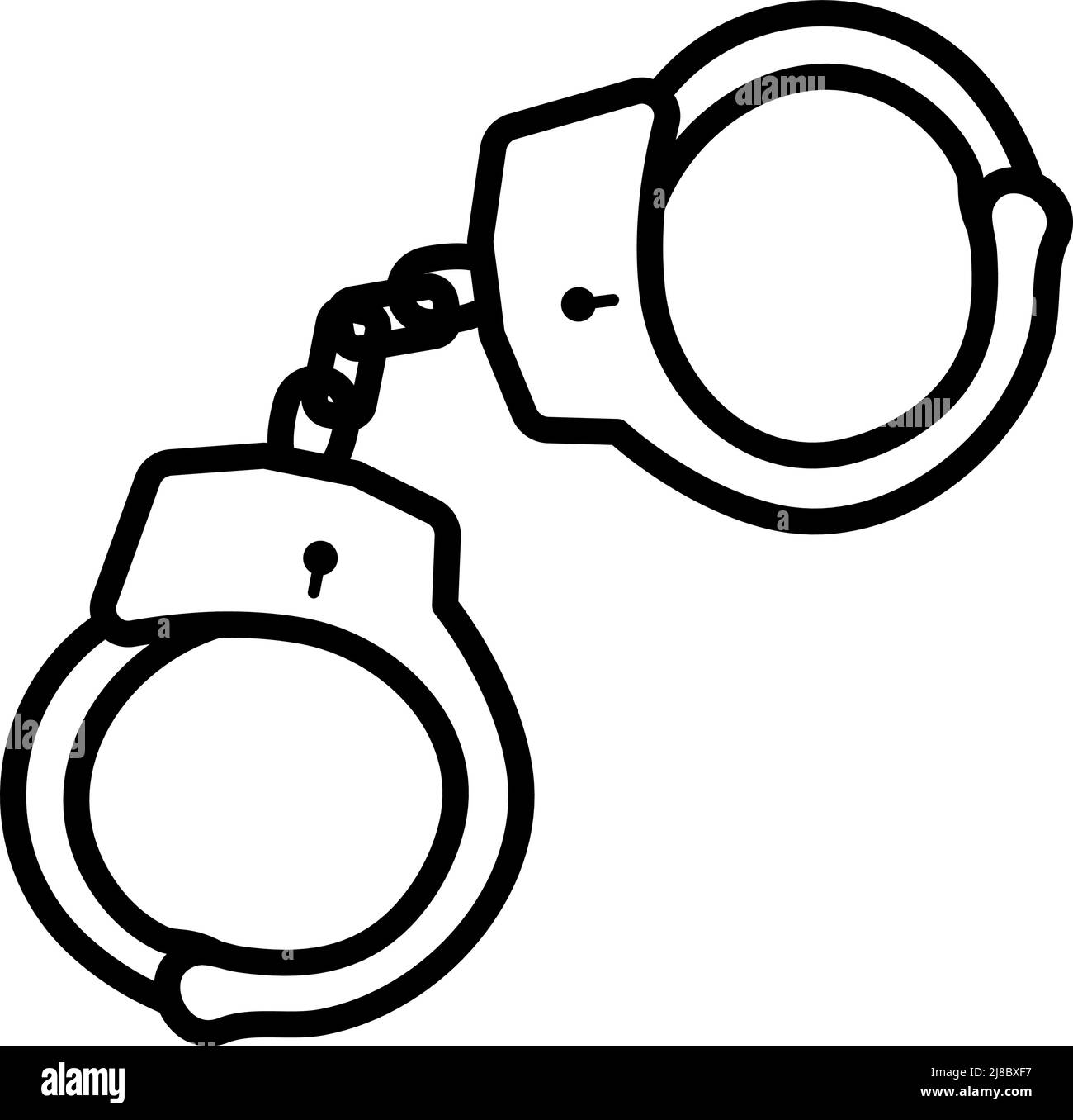 Handcuff Icon. Bold outline design with editable stroke width. Vector
