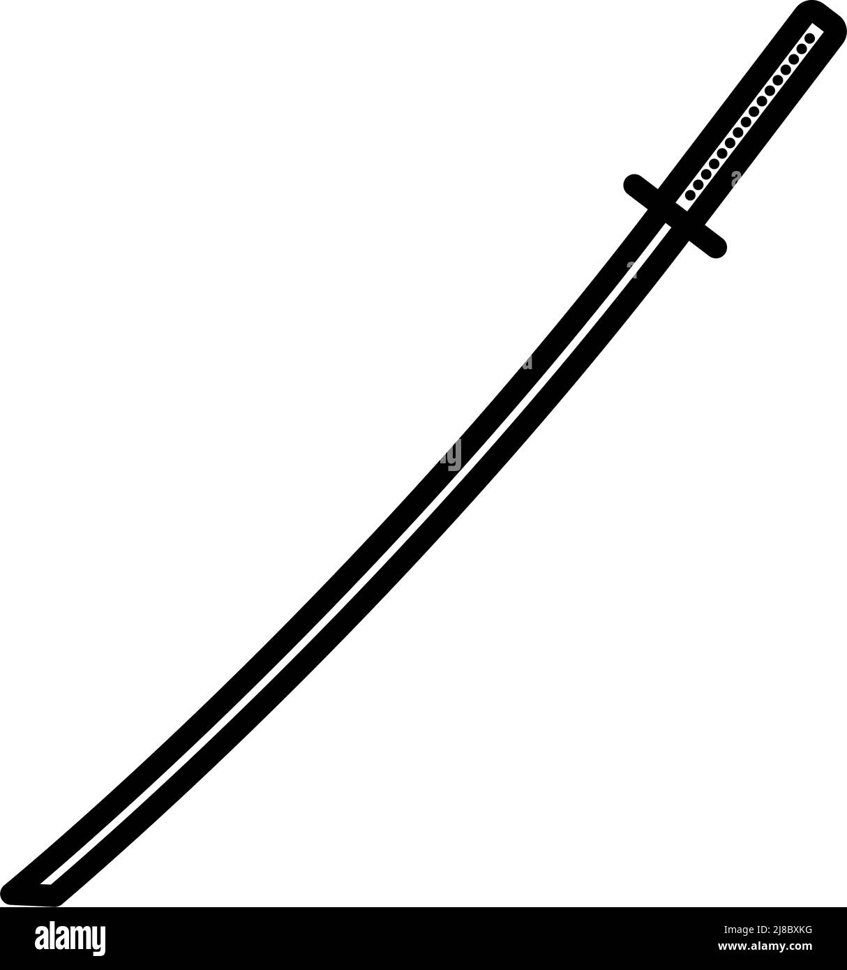Japanese Sword Icon. Bold outline design with editable stroke width ...