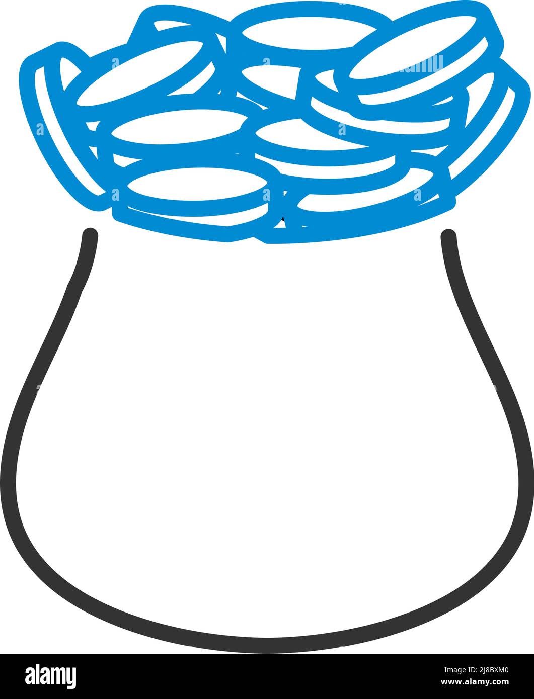 Open Money Bag Icon. Editable Bold Outline With Color Fill Design ...