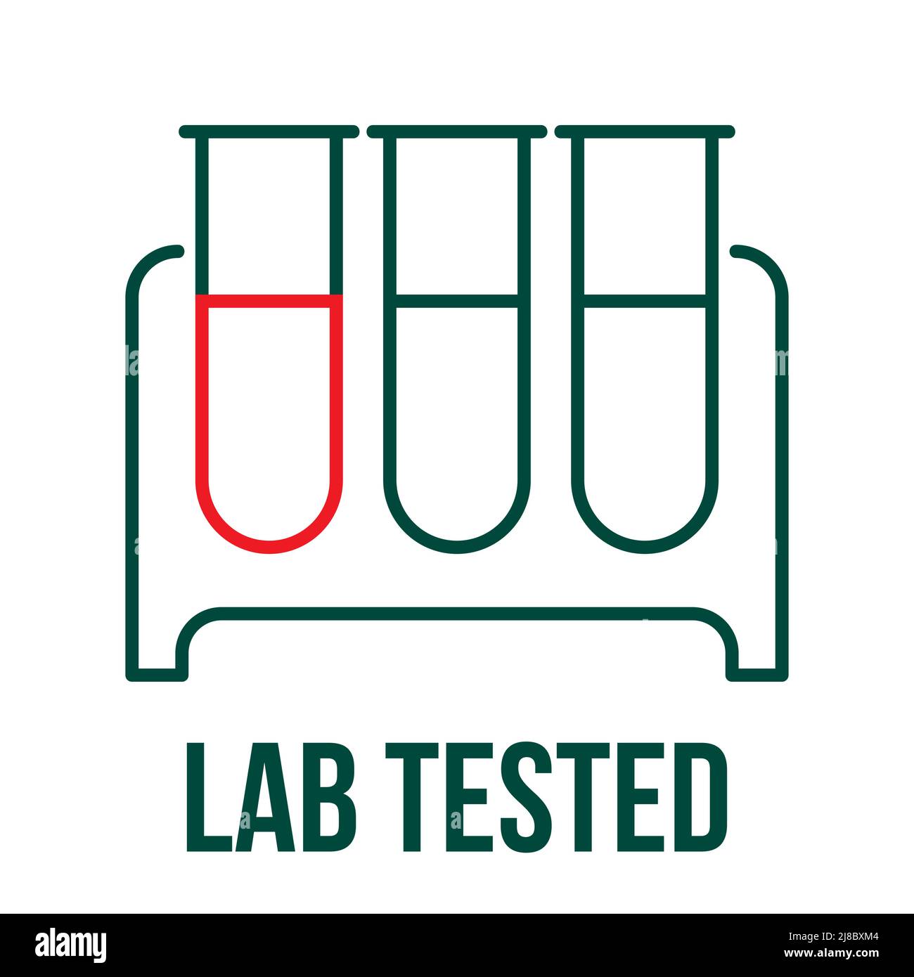 Lab Tested icon. flask, test tube. Lab equipments. Laboratory Experiment symbol, Test Tubes. Flasks icon. Stock Vector