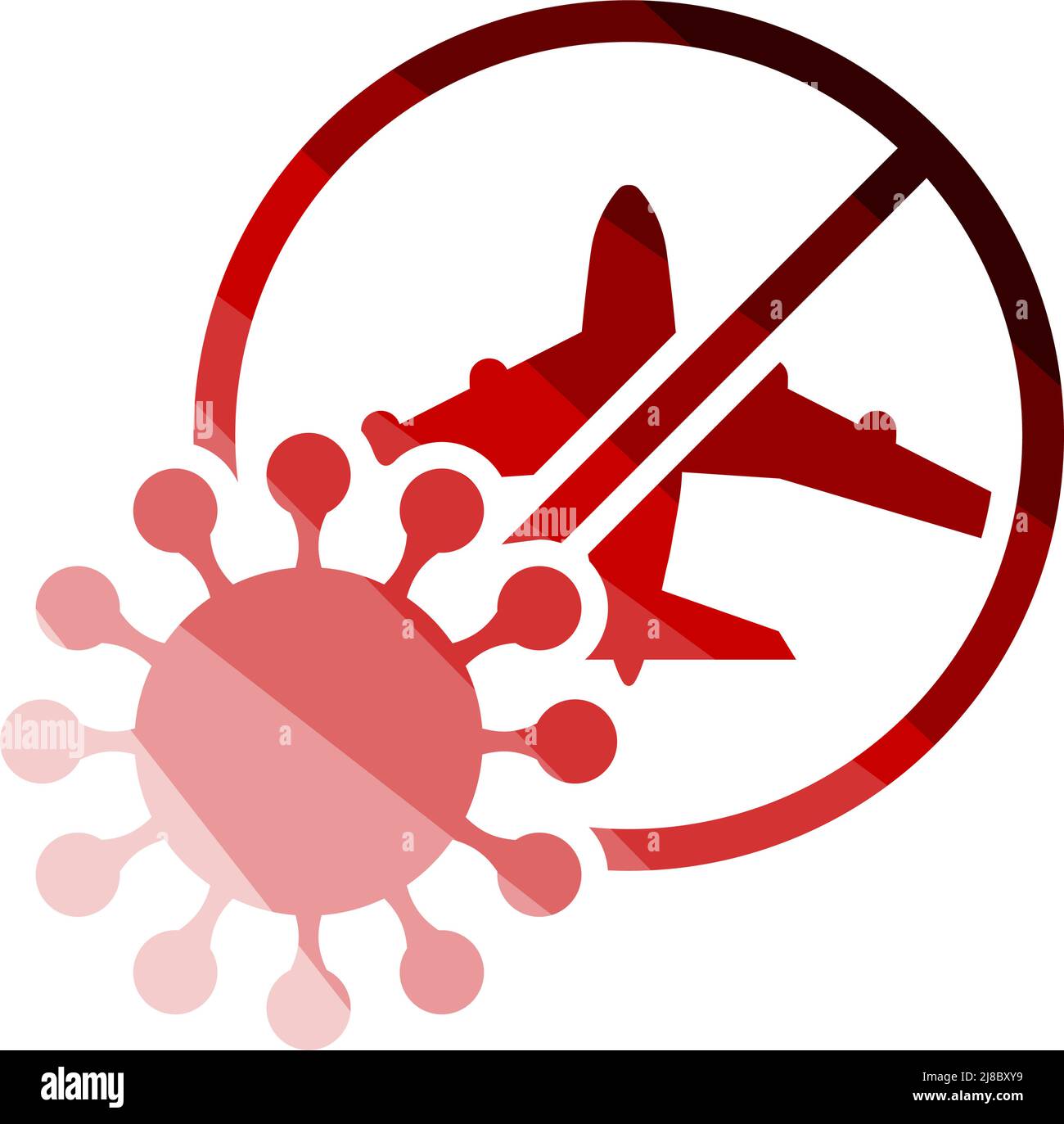 Flight Cancelled Icon. Flat Color Ladder Design. Vector Illustration. Stock Vector