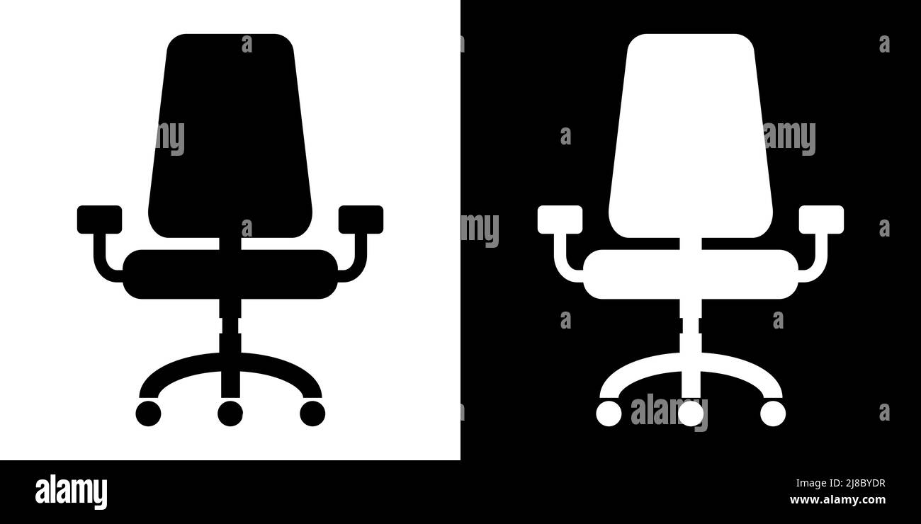 Chair icons. Two-tone version on black and white background Stock Vector