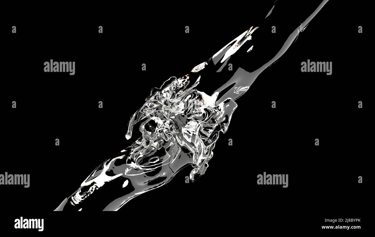 3d clear water splash on black background Fresh water 3d render Stock ...