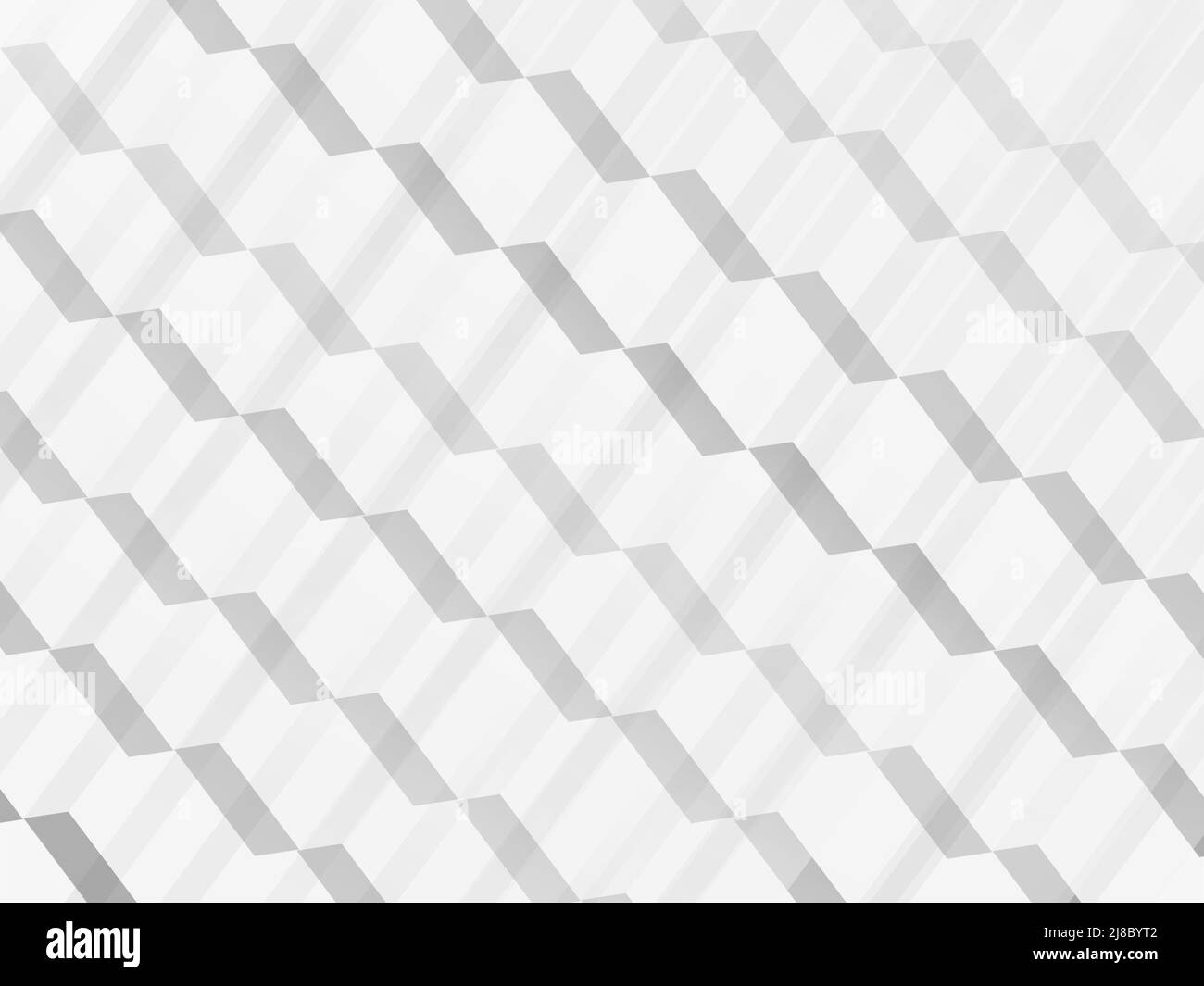 White and light gray hexagon pattern on white. - stock photo Stock Photo