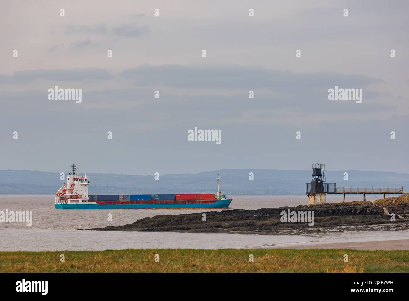 Coastal container ship Stock Photo - Alamy