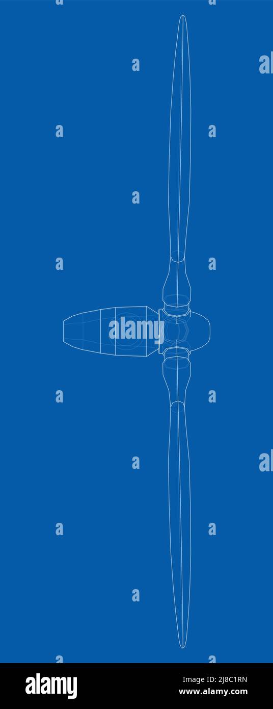 Wind turbine. Vector rendering of 3d Stock Vector