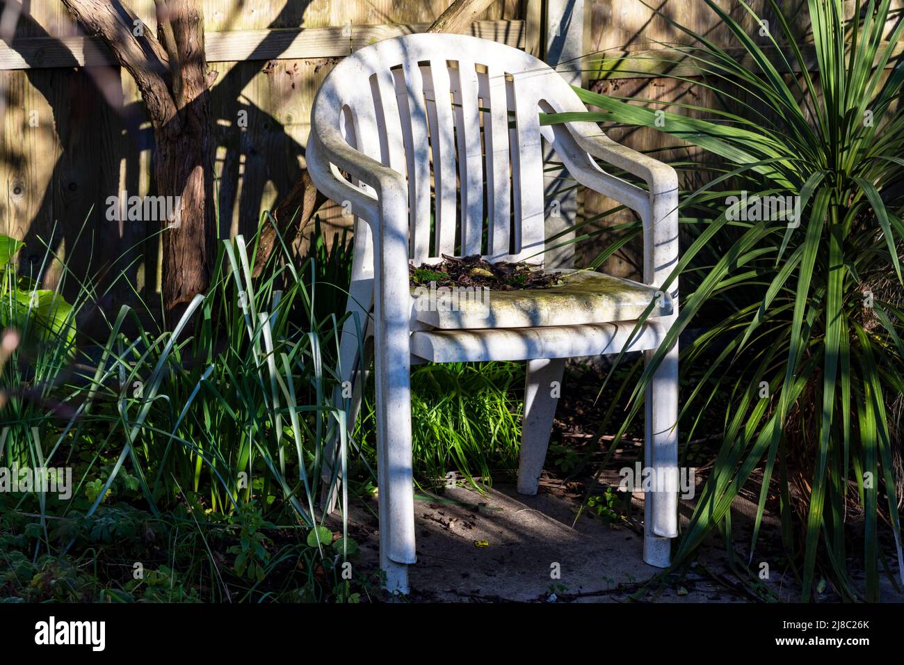 Plastic garden chairs Stock Photo Alamy
