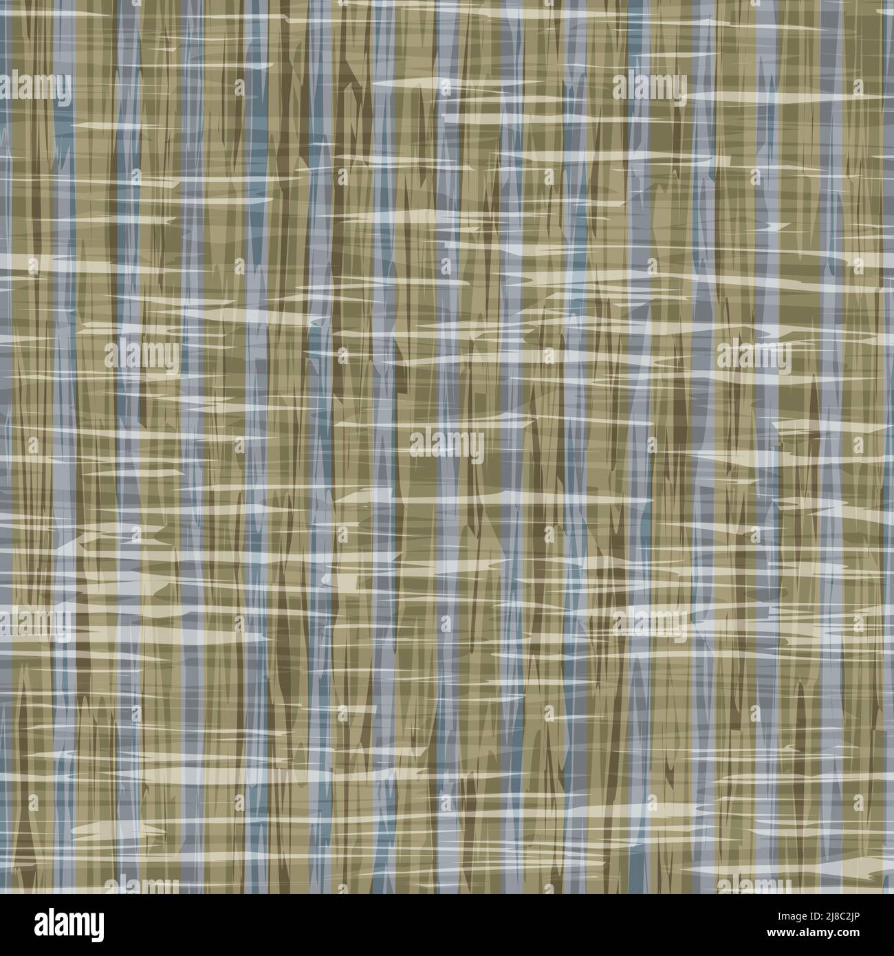 Vector neutral watercolor effect plaid pattern background. Cloth textured backdrop. Seamless pattern. Hand drawn brush painted intersecting blended Stock Vector