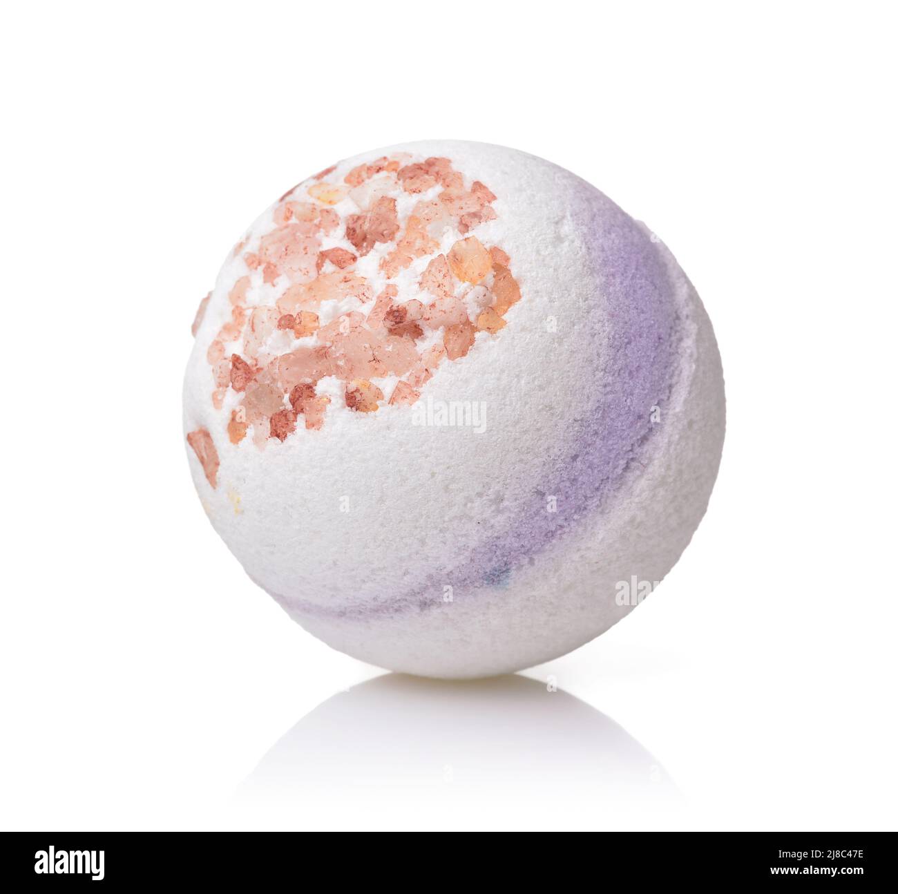 Aromatic bubbling bath bomb isolated on white Stock Photo