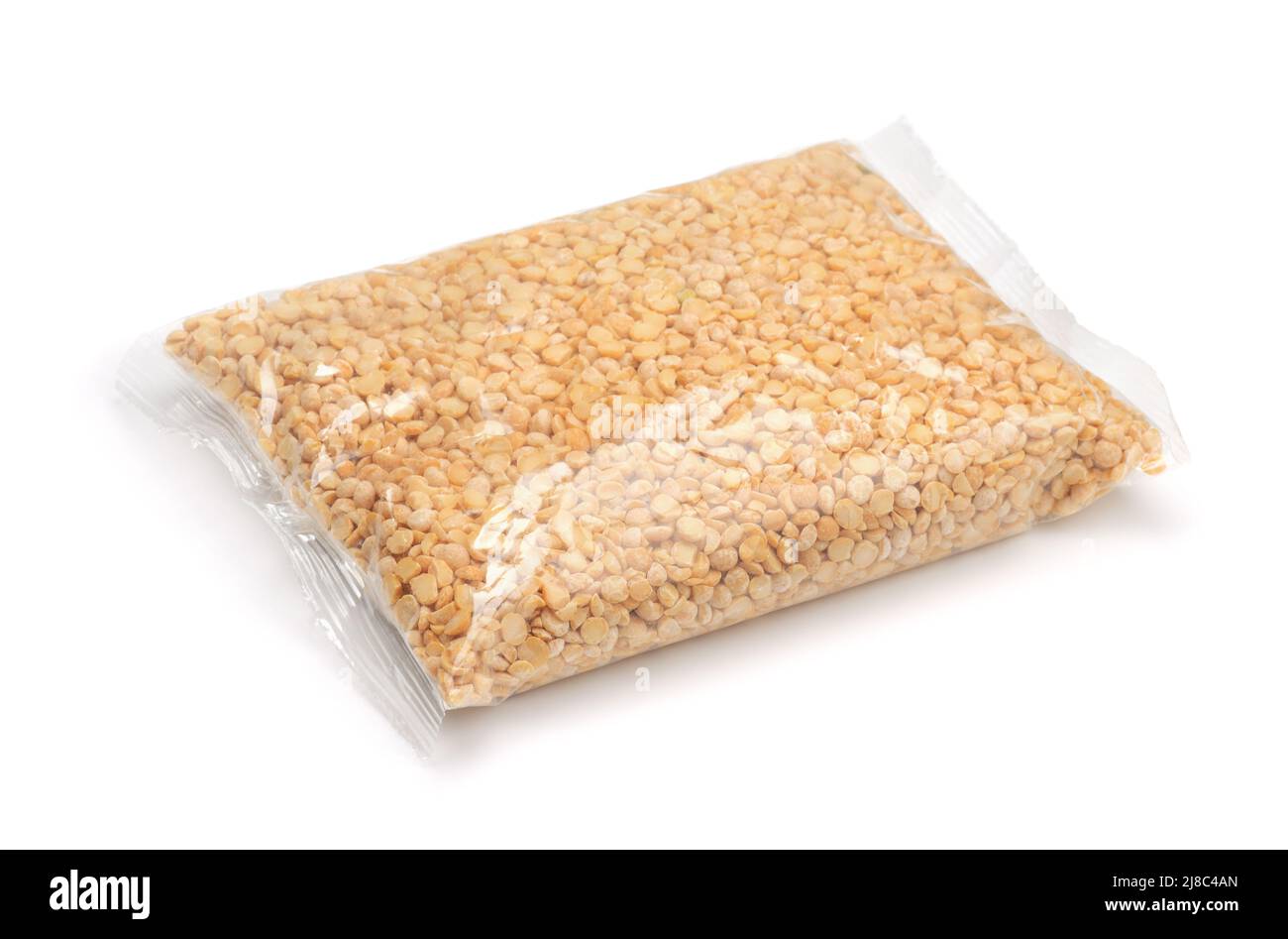 Plastic bag of dried yellow split peas isolated on white Stock Photo Alamy