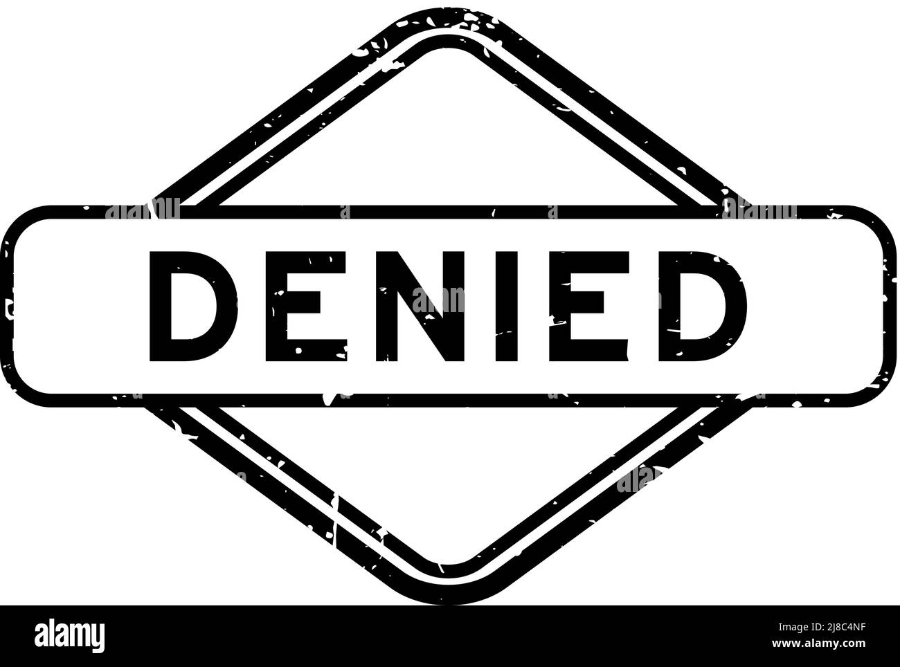 Grunge black denied word rubber seal stamp on white background Stock Vector