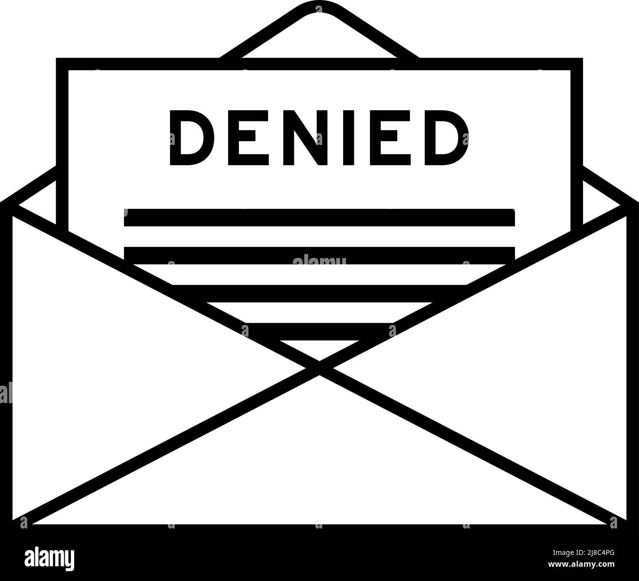 Envelope and letter sign with word denied as the headline Stock Vector