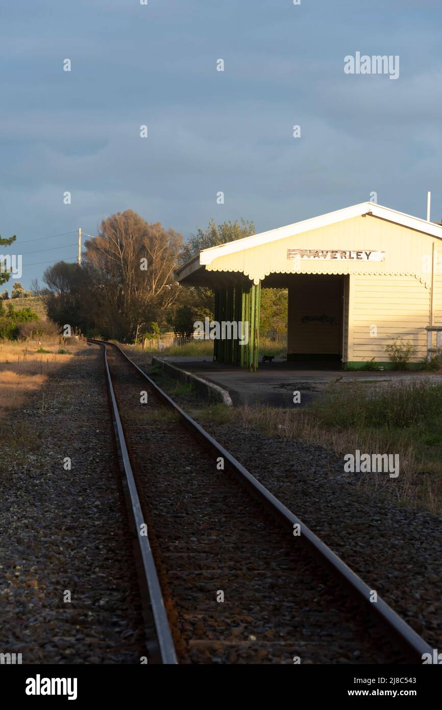 Historic railway station, Waverly, South Taranaki, North Island, New Zealand Stock Photo Alamy