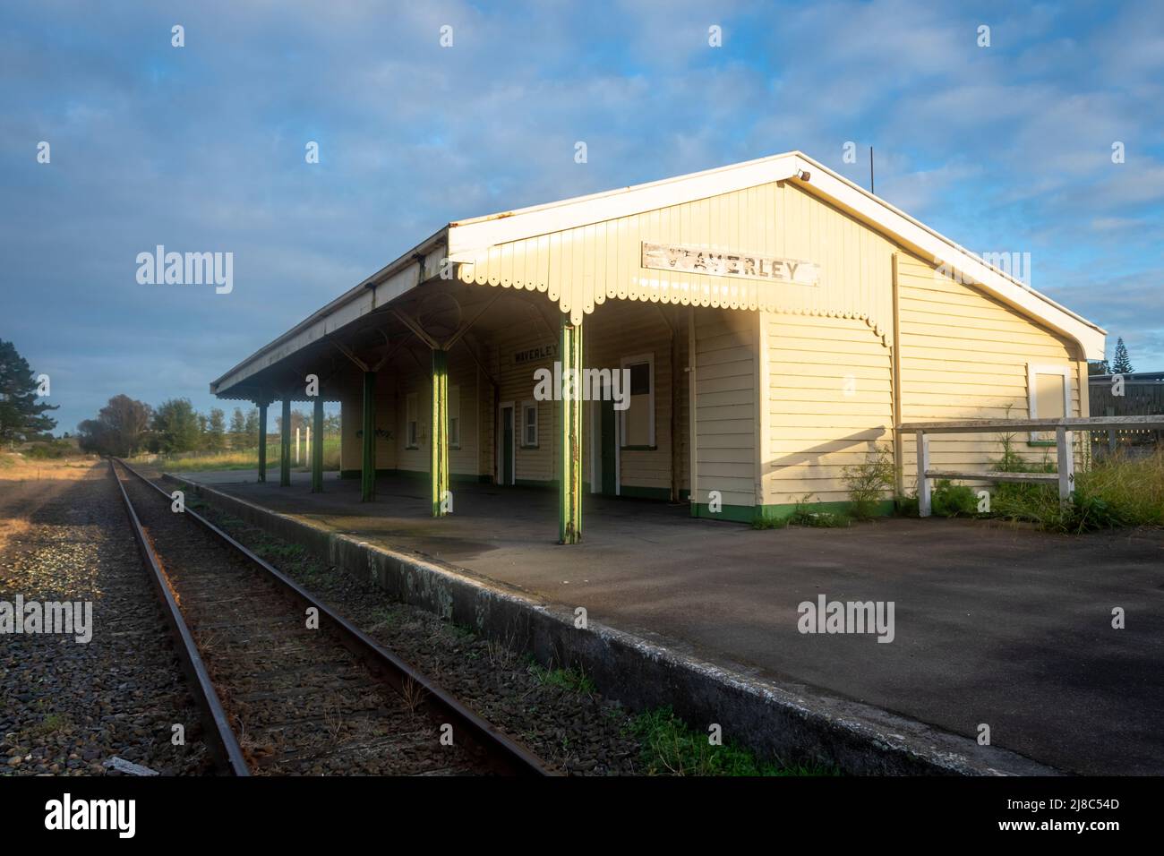 Historic railway station, Waverly, South Taranaki, North Island, New Zealand Stock Photo Alamy