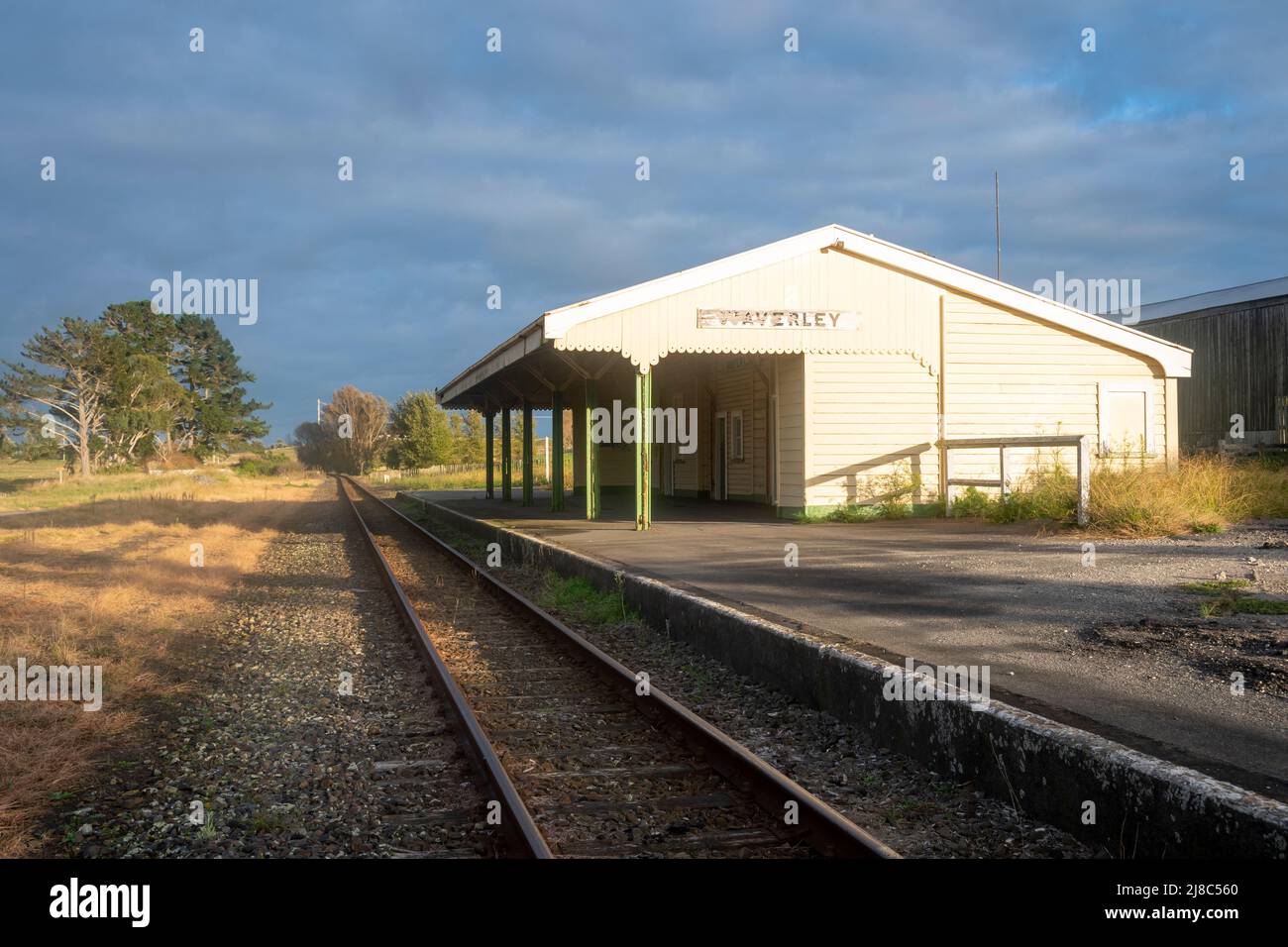 Historic railway station, Waverly, South Taranaki, North Island, New Zealand Stock Photo Alamy