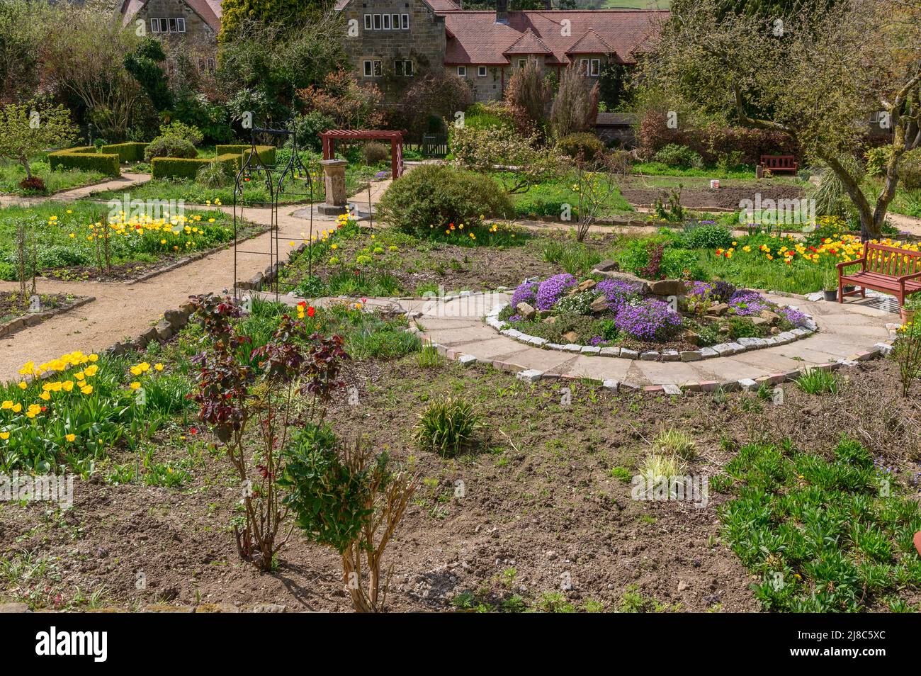 The Walled Garden at Botton Hall in Danby dale North Yorkshire Stock Photo