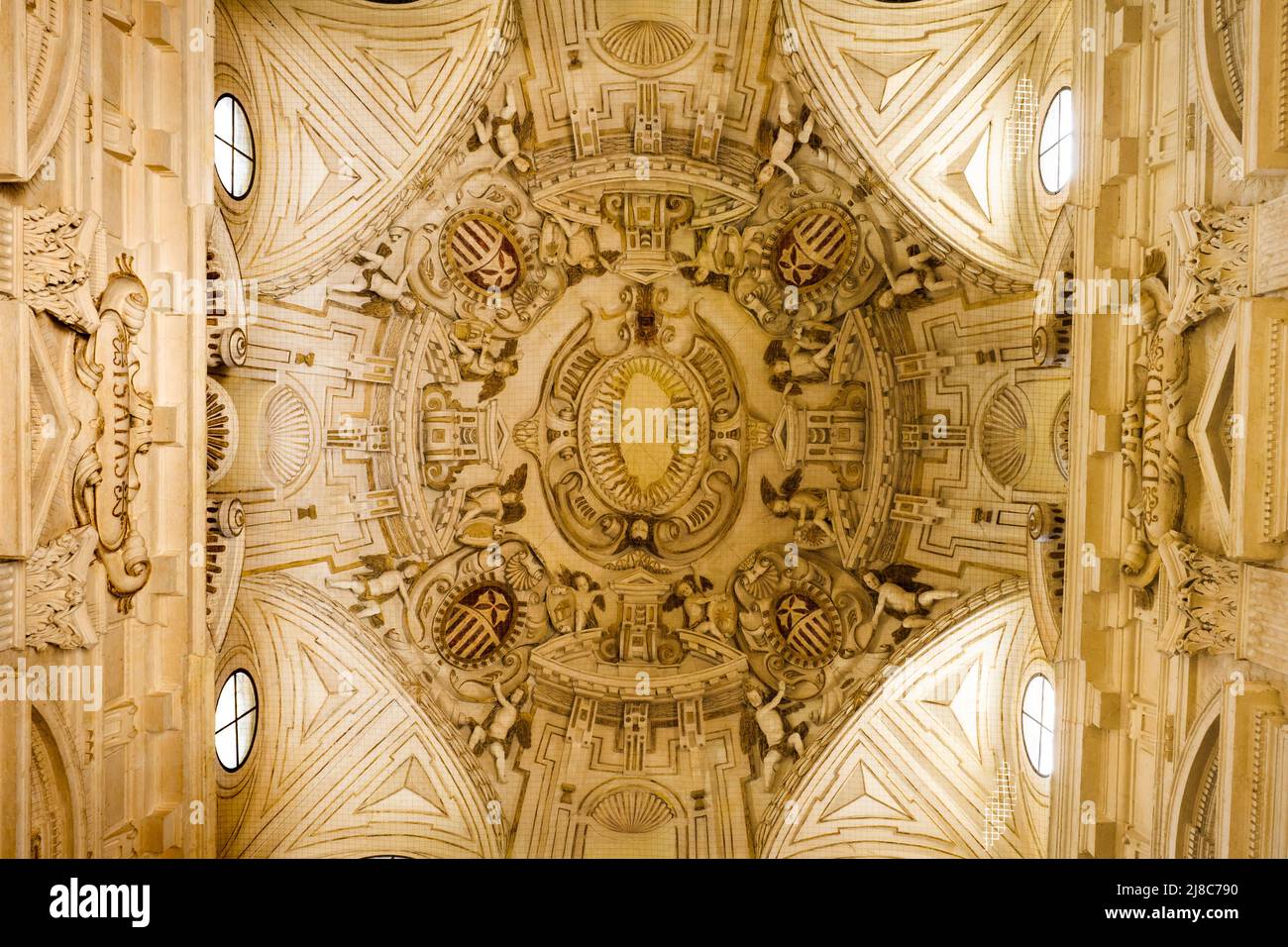 Ceiling in the museum of Fine Arts of Seville - Spain Stock Photo