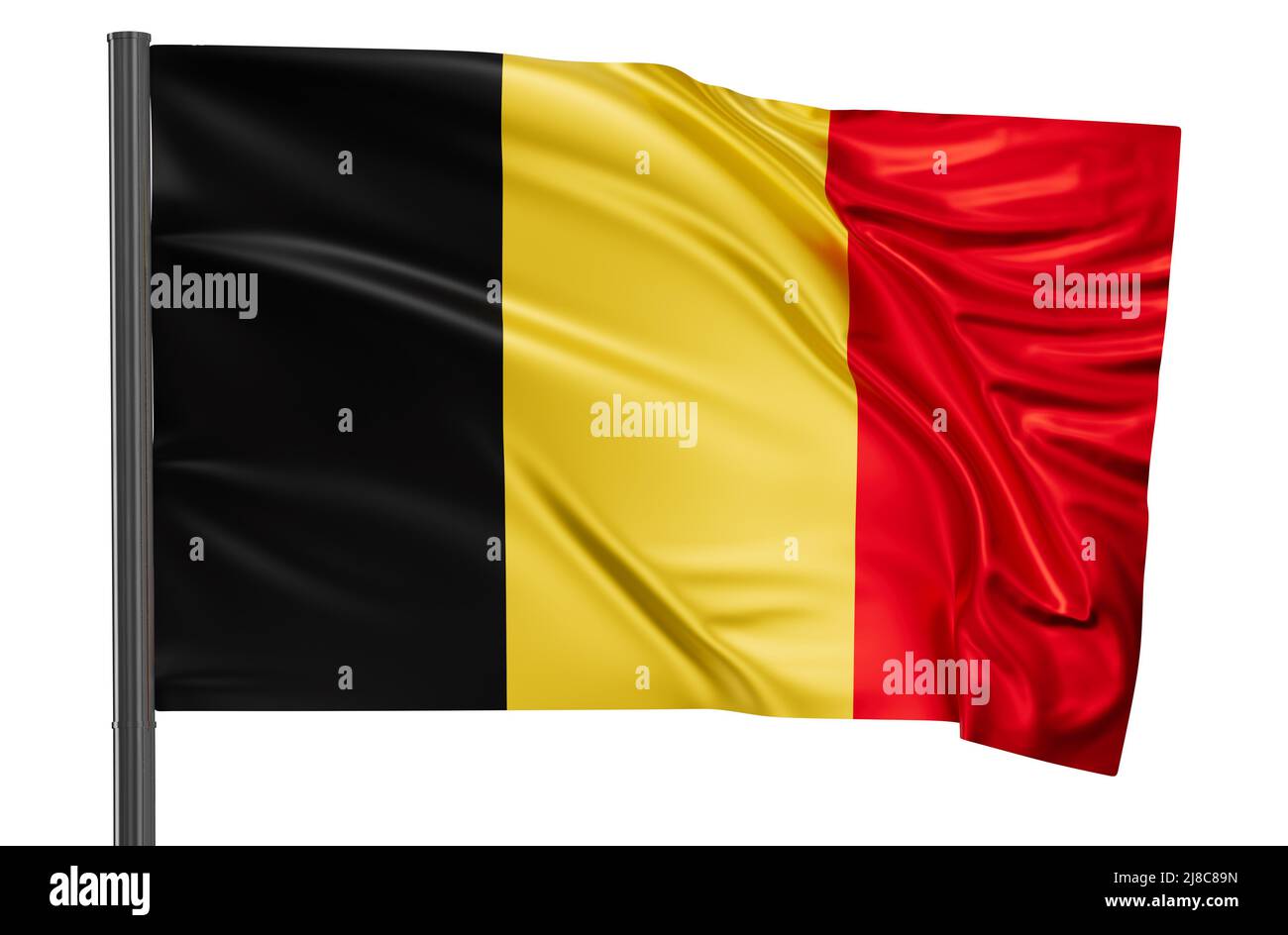 belgium-national-flag-waving-in-the-wind-isolated-on-white-background