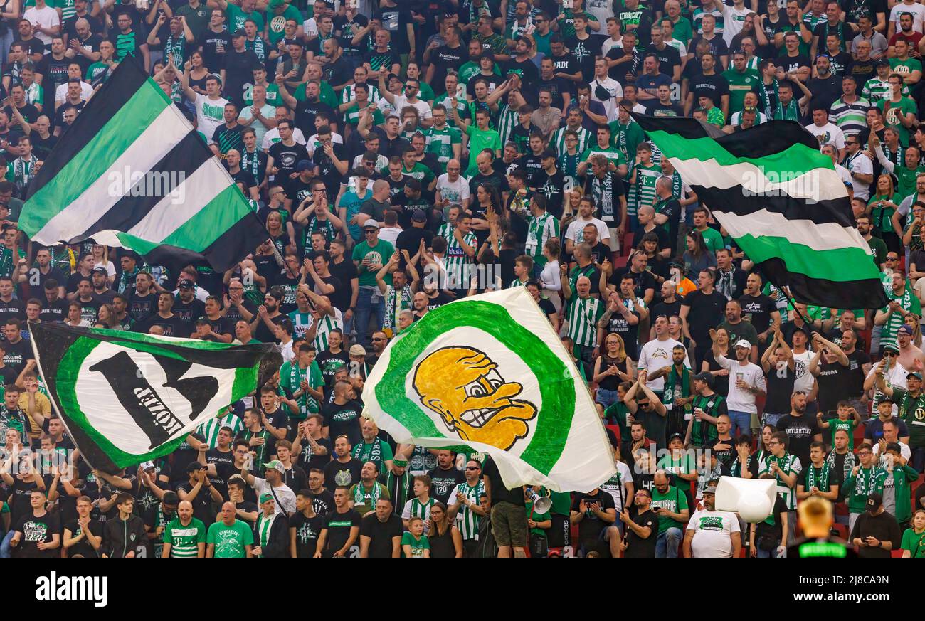 BUDAPEST, HUNGARY - MAY 11: Kristoffer Zachariassen of Ferencvarosi TC runs  with the ball during the Hungarian Cup Final match between Ferencvarosi TC  and Paksi FC at Puskas Arena on May 11