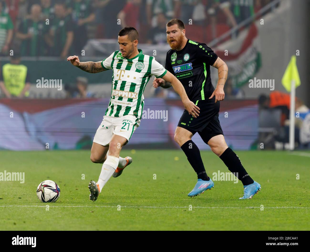 BUDAPEST, HUNGARY - MAY 27: (r-l) Endre Botka of Ferencvarosi TC