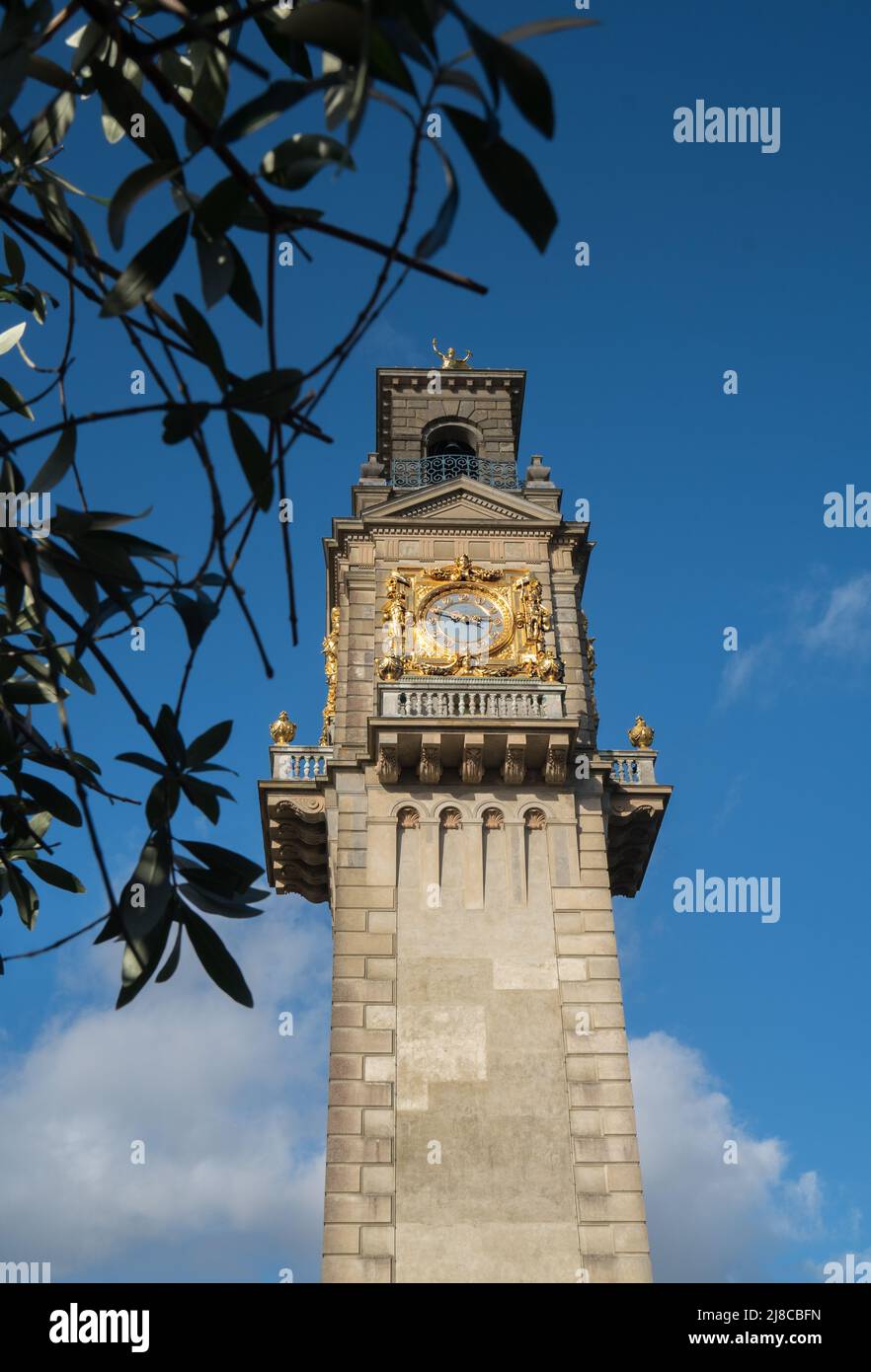 The upper part of the Clocktower at Cliveden House, Berkshire Stock Photo