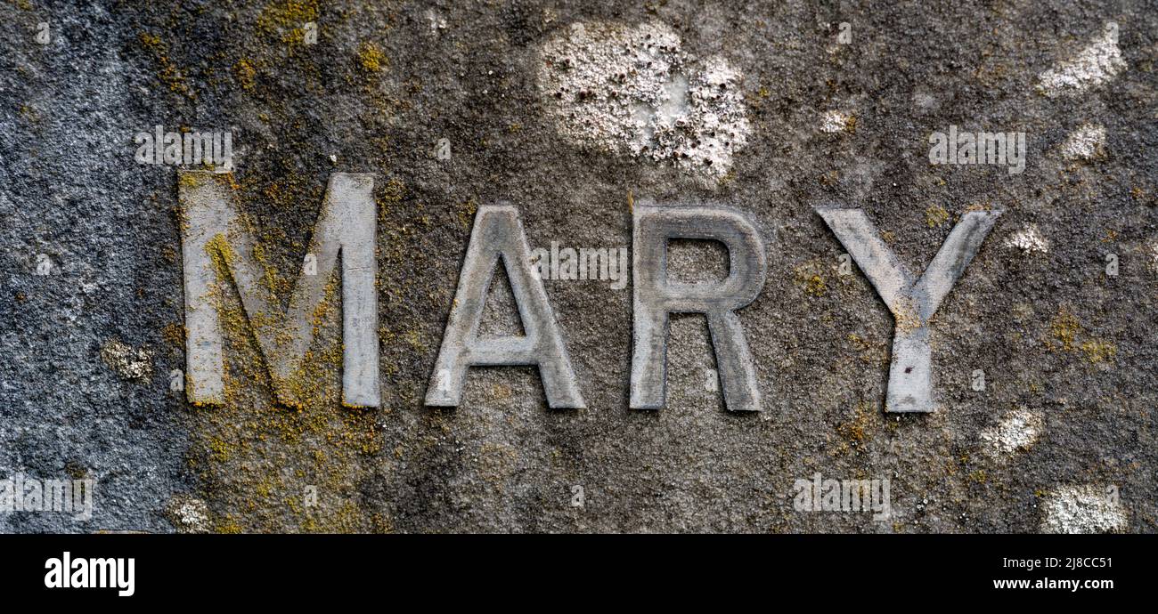 MARY name on a gravestone Stock Photo