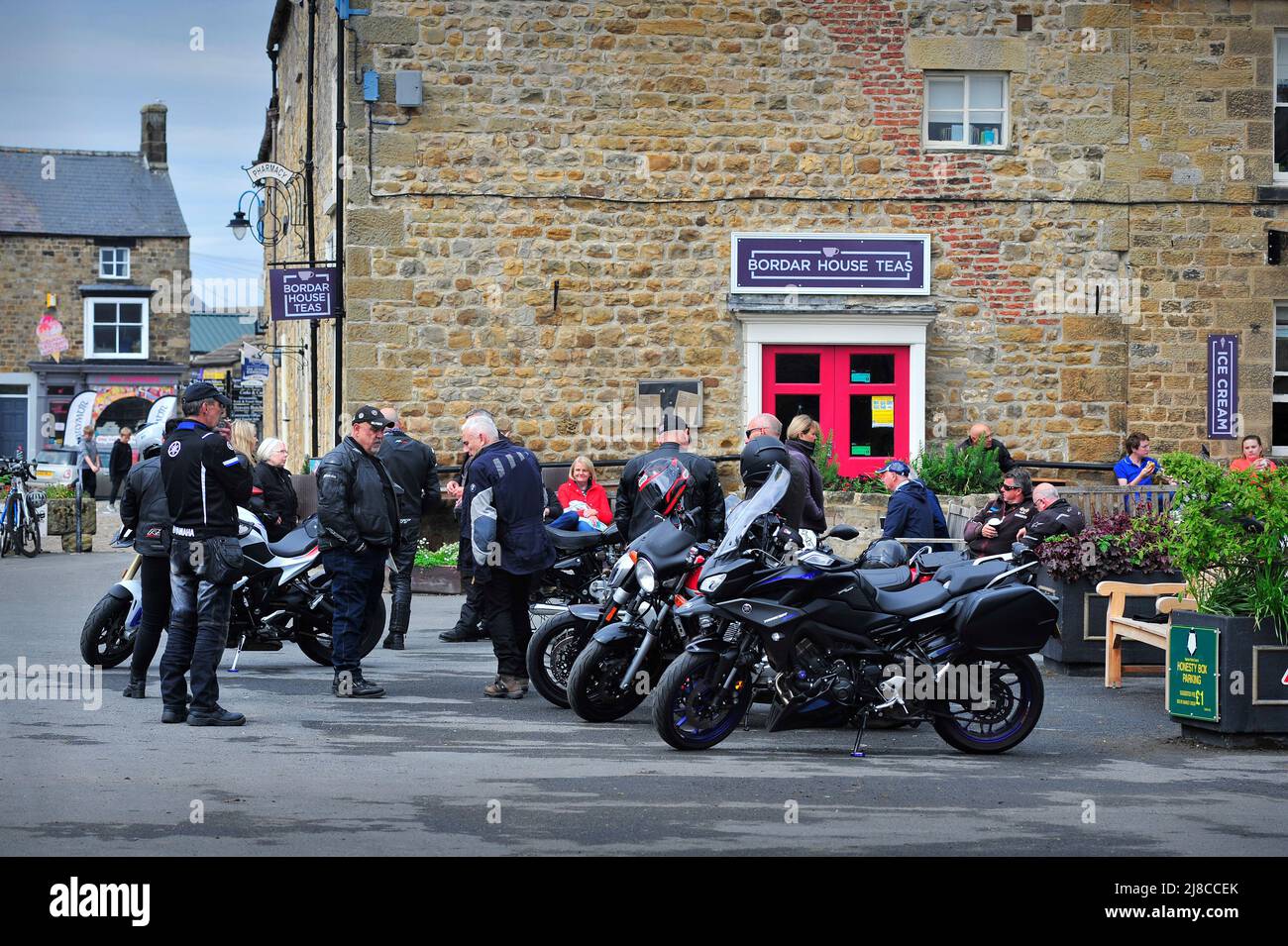 Motor Bike Enthusiasts Masham North Yorkshire England Stock Photo