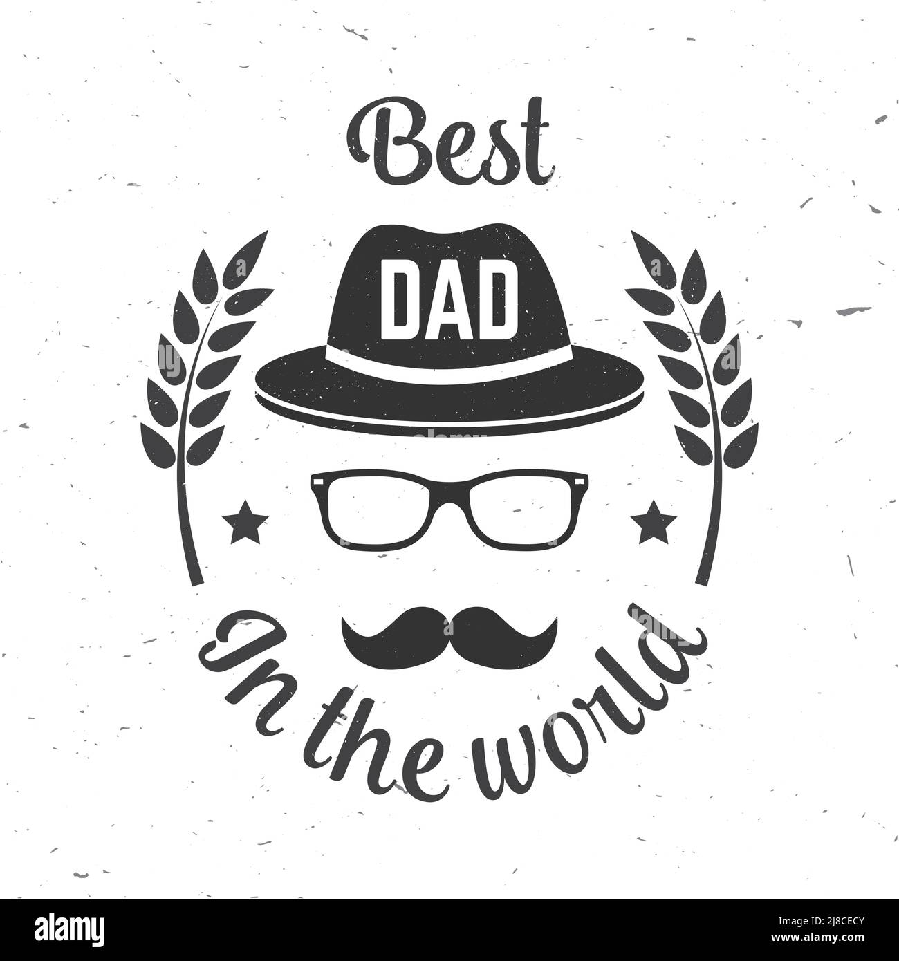 Best Dad In The World Happy Fathers Day Badge Logo Design Vector Illustration Vintage Style 