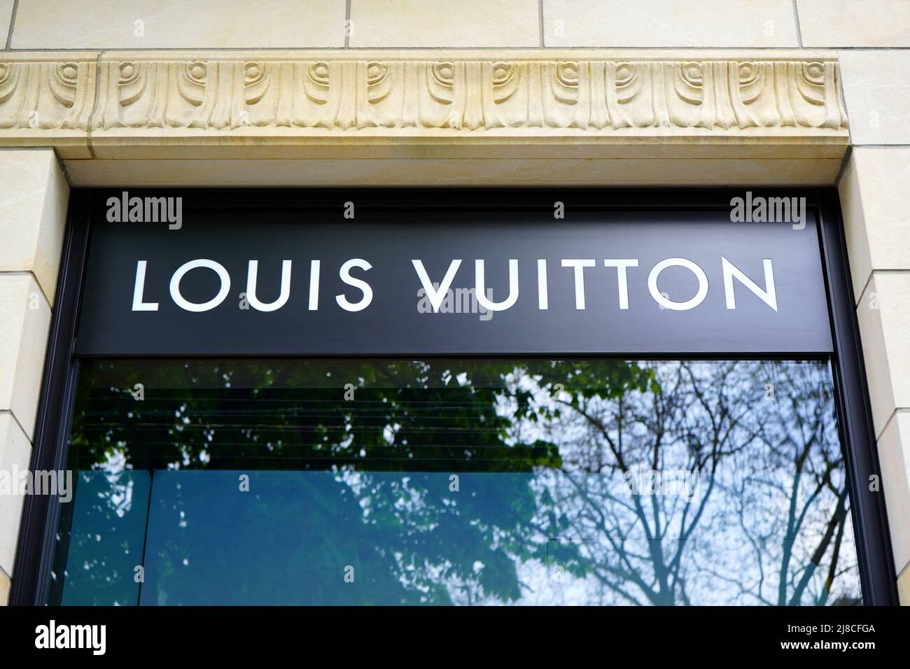 Louis Vuitton upmarket fashion boutique shops on Konigsallee in