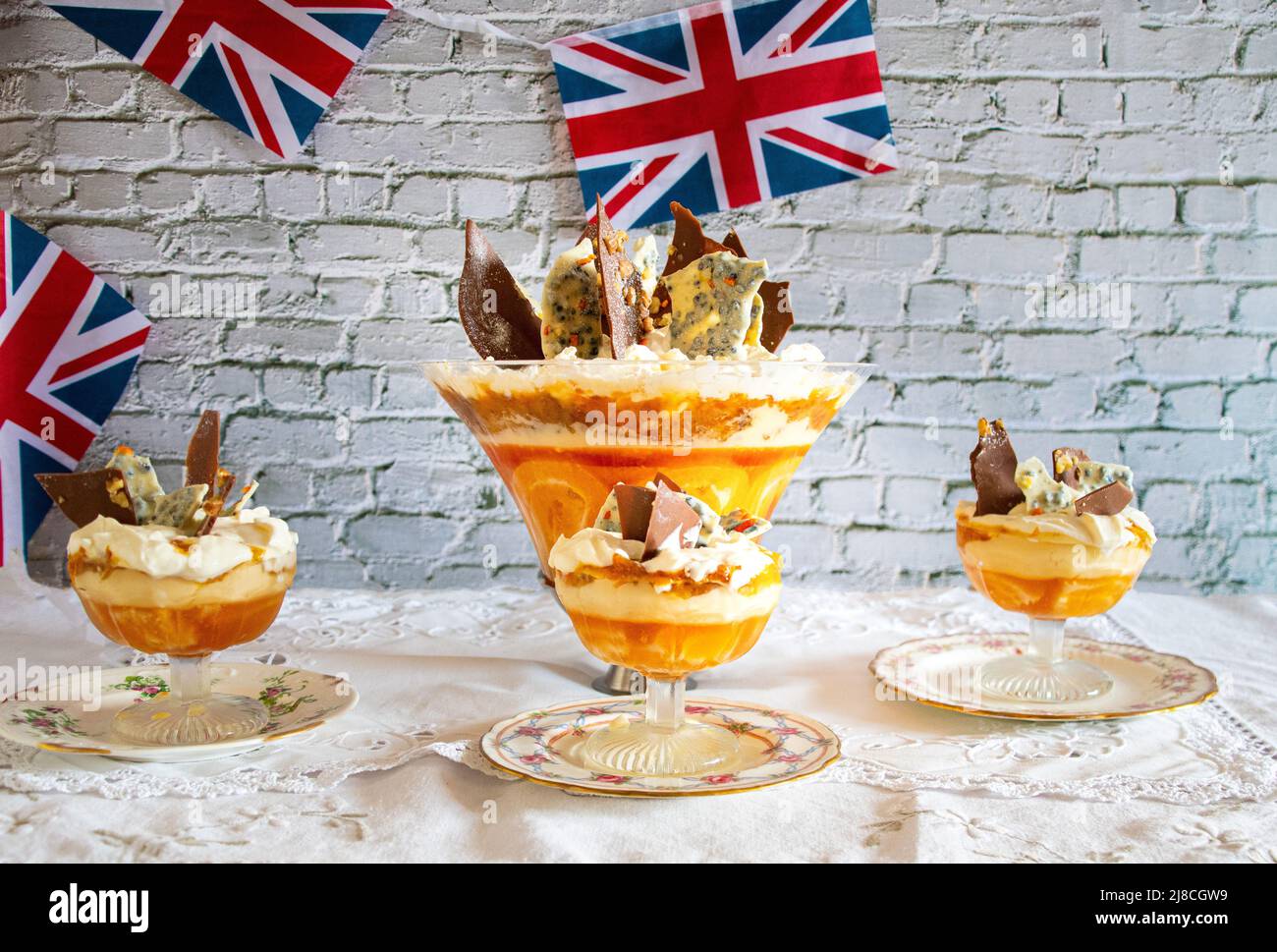 The Queen Elizabeth II Platinum Jubilee Pudding Jubilee Trifle Stock ...