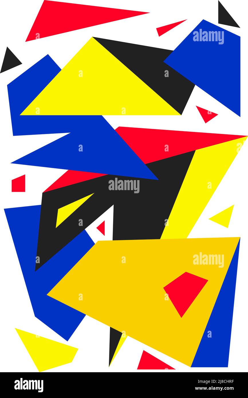 Cubism Patterns Triangles Poster in style of cubism, abstractionism. Background with triangular ...