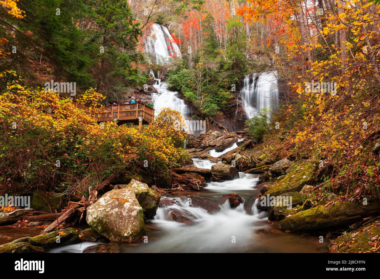 Anna Ruby Falls, Georgia, USA in autumn. Stock Photo