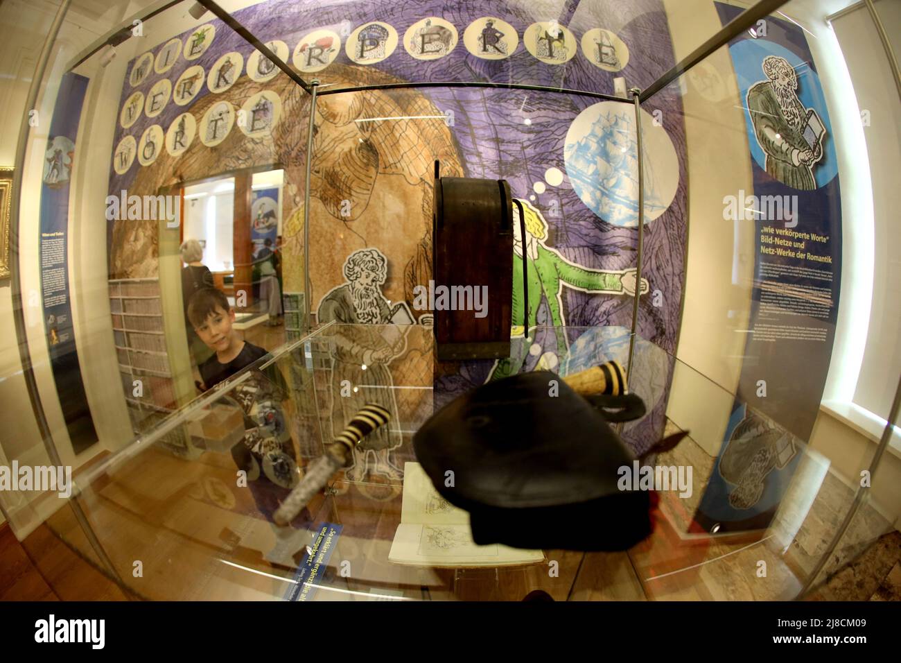 15 May 2022, Saxony-Anhalt, Wernigerode: On the occasion of the International Museum Day, the newly designed exhibition rooms in the Novalis Museum in Oberwiederstedt could also be visited. Today, Novalis' family castle houses the Novalis Museum and the research center on early Romanticism. Photo: Matthias Bein/dpa Stock Photo