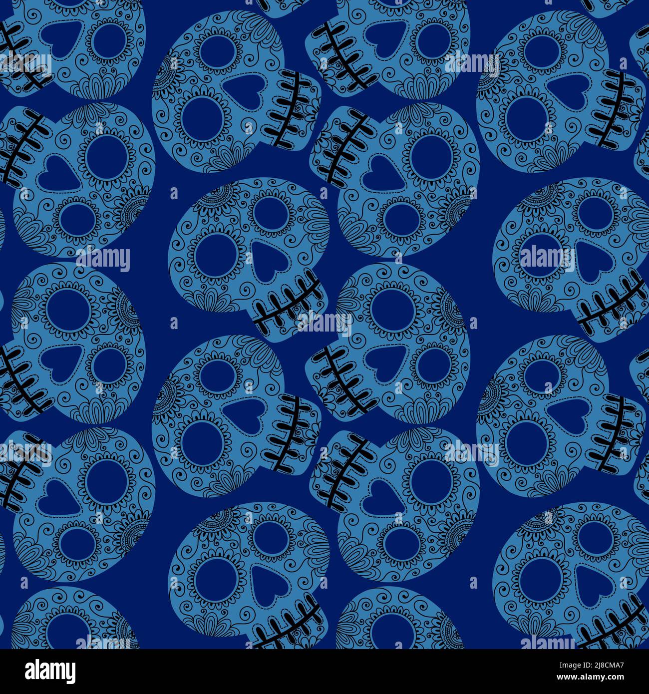 Rust Scull Pattern Halloween seamless scull pattern for fabrics and textiles and packaging ...