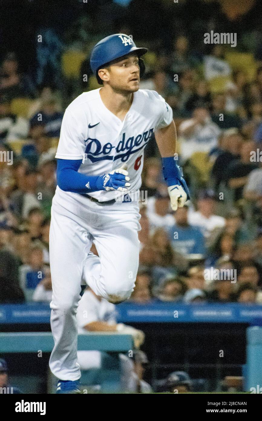 Los Angeles Dodgers shortstop Trea Turner (6) looks on during an MLB  regular season game against the Atlanta Braves, Wednesday, April 20th,  2022, in L Stock Photo - Alamy