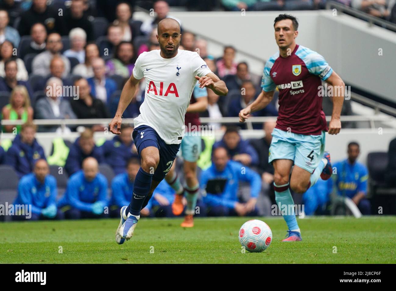London, UK, 15th May 2022. Lucas Moura of Tottenham Hotspur in action during the Premier League match between Tottenham Hotspur and Burnley at Tottenham Hotspur Stadium, London, England on 15 May 2022. Photo by Scott Boulton.  Editorial use only, license required for commercial use. No use in betting, games or a single club/league/player publications. Credit: UK Sports Pics Ltd/Alamy Live News Stock Photo