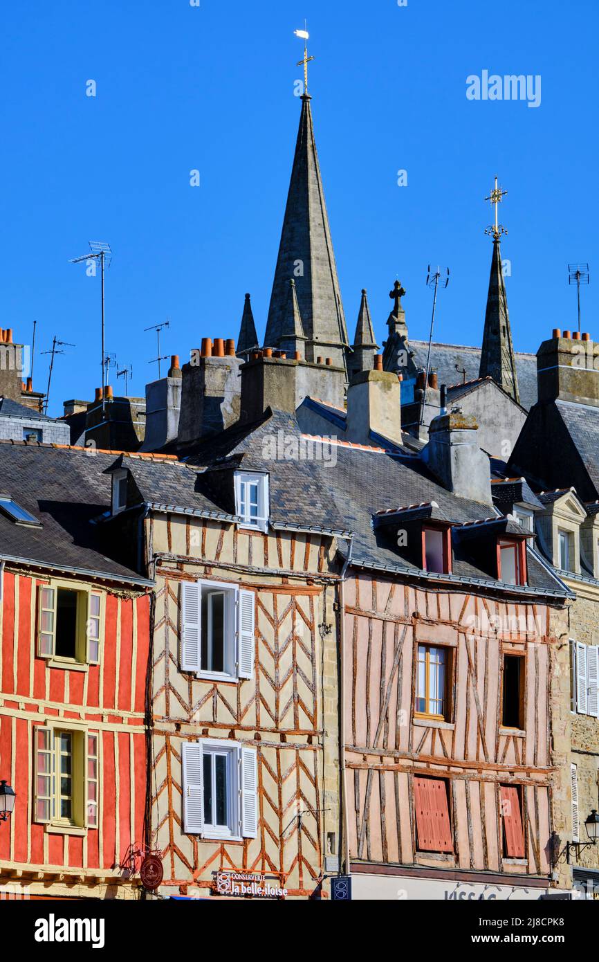 France, Morbihan, Gulf of Morbihan, Vannes, Place des Lices Stock Photo