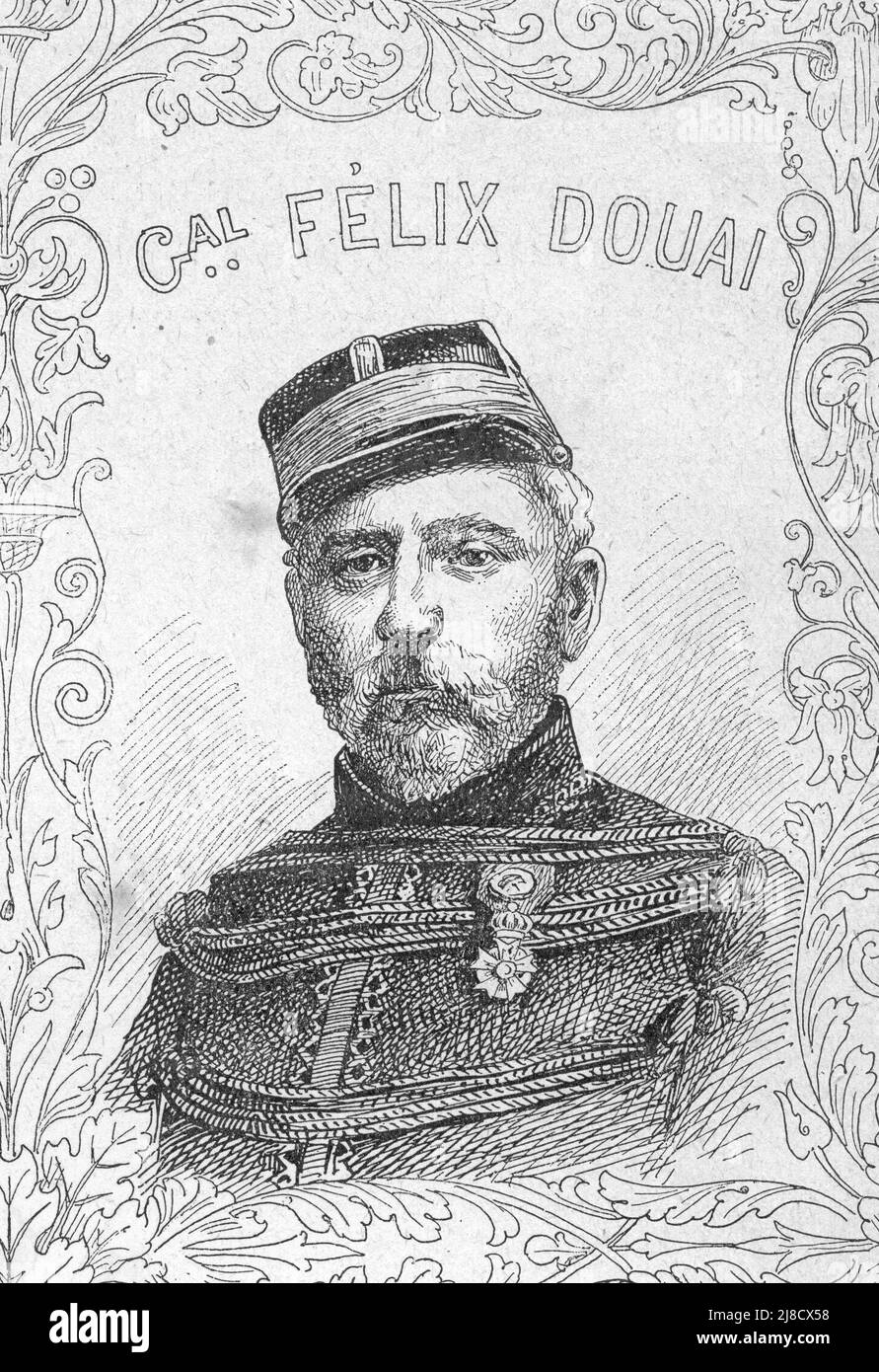 portrait of French general Felix Douay gravure in 