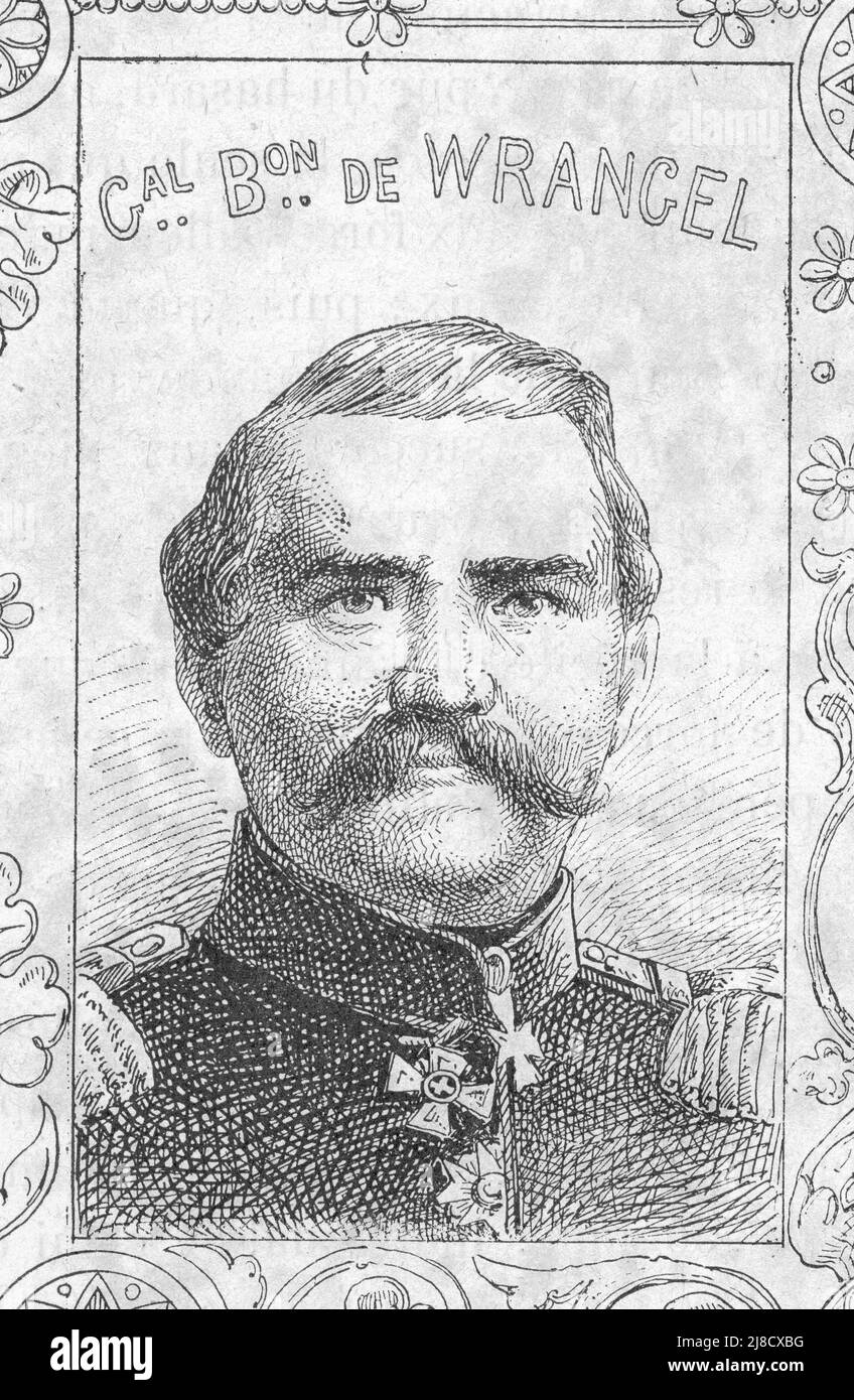 Portrait of Frederic von Wrangel - gravure in 'Les combattants de 1870-71' par le commandant Leonce Rousset (1850-1938) - guerre Franco-Allemande' (1870-1871) - Franco Prussian War - (Deutsch-Franzosischer Krieg) Stock Photo