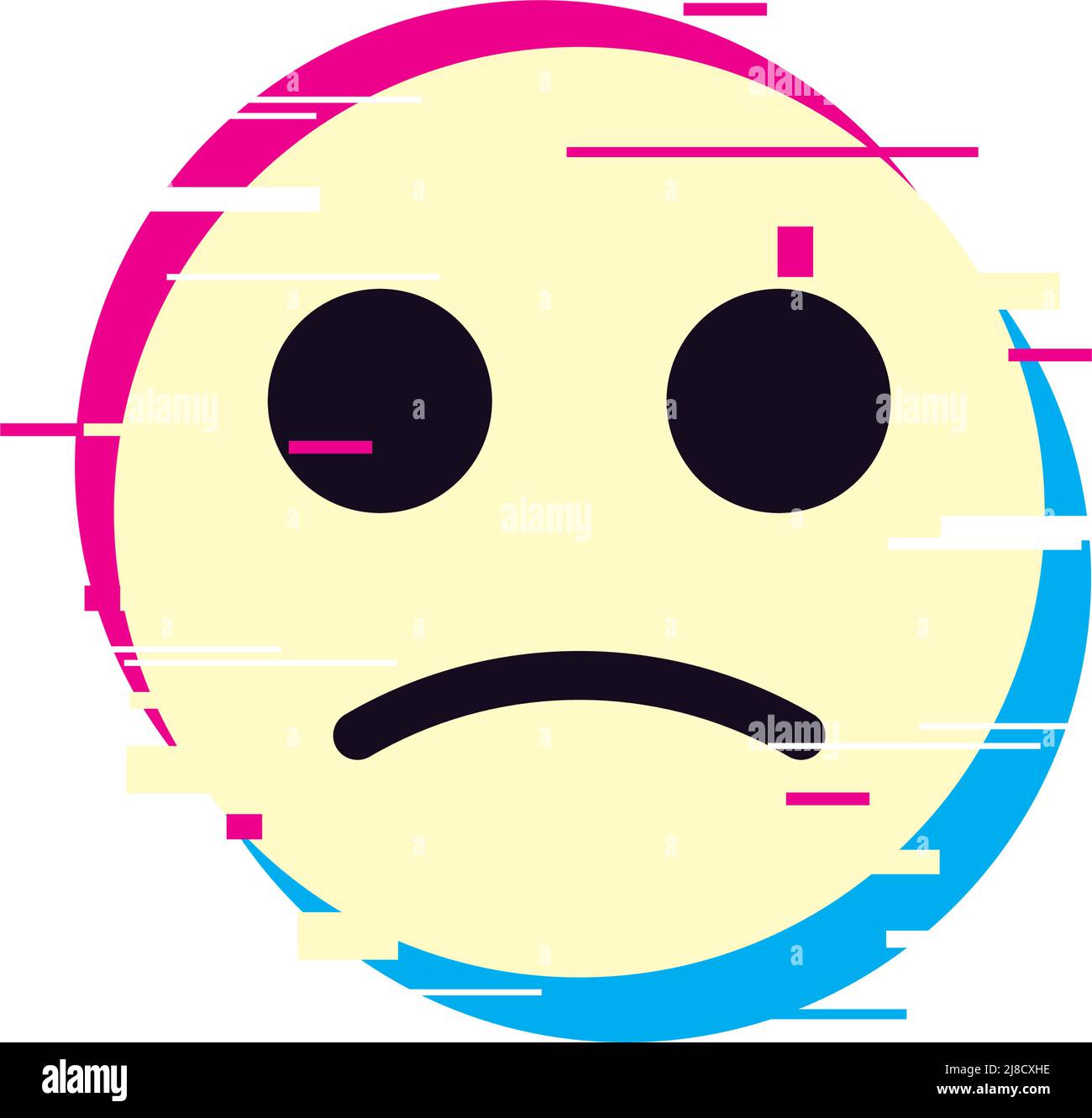 sad emoji with glitch effect Stock Vector Image & Art Alamy