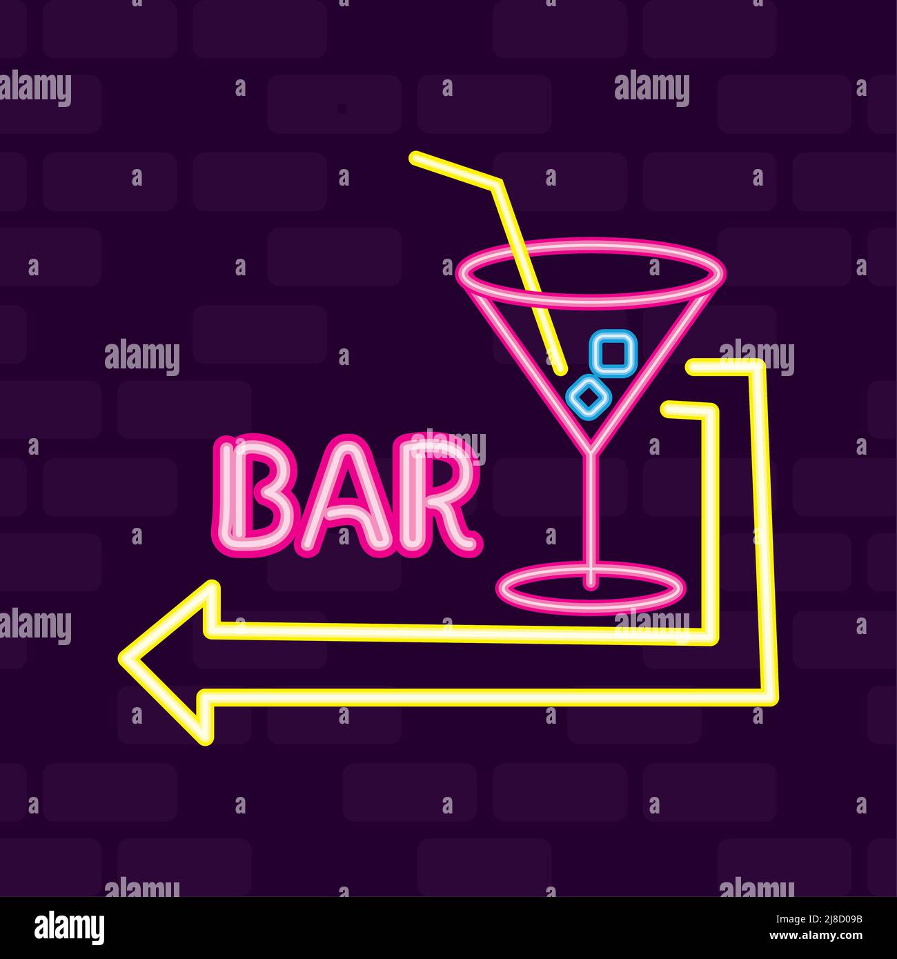 bar-neon-sign-board-stock-vector-image-art-alamy