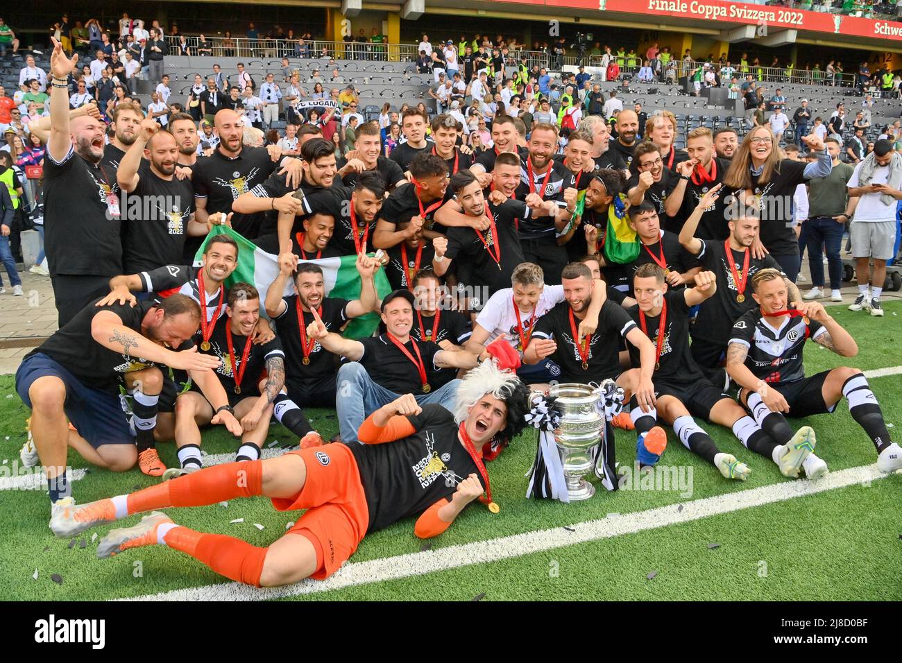 FC Lugano celebrate the victory after the Swiss Cup final match
