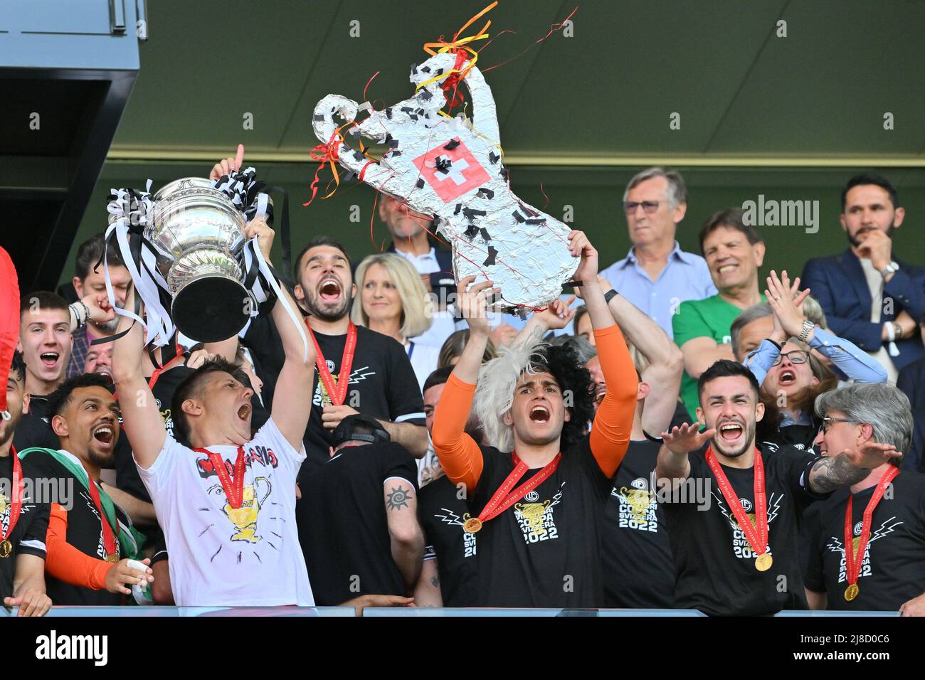 FC Lugano celebrate the victory after the Swiss Cup final match