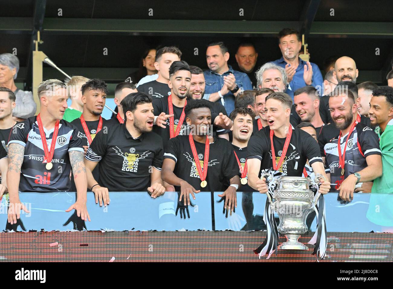 FC Lugano celebrate the victory after the Swiss Cup final match