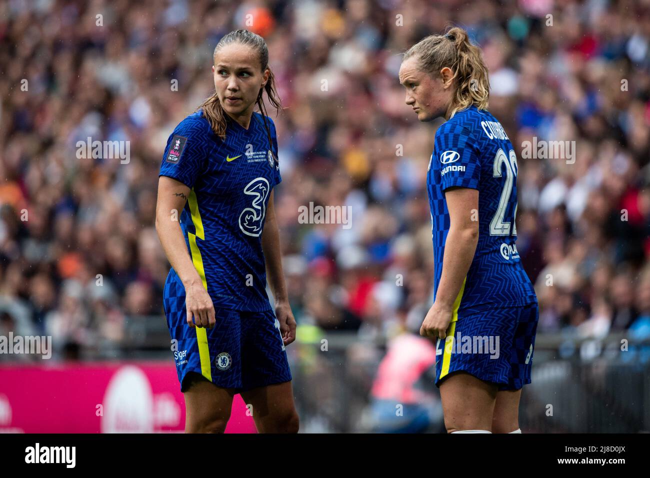 Guro Reiten (11 Chelsea) and Erin Cuthbert (22 Chelsea) during the