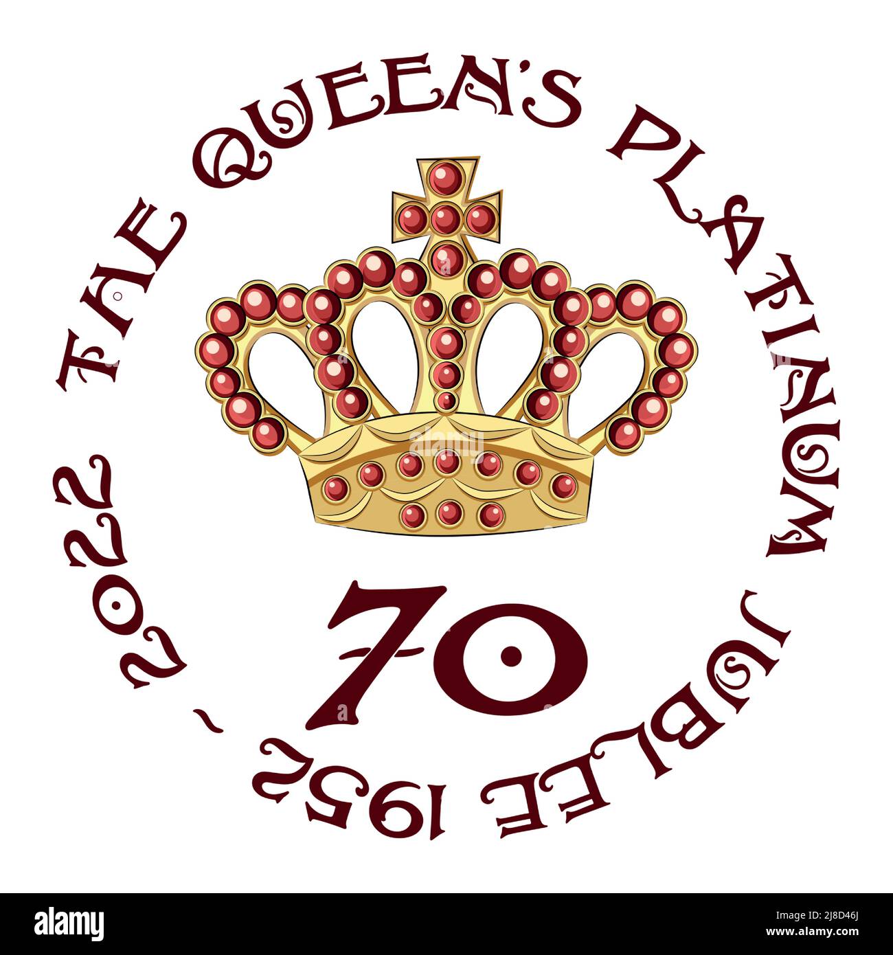 Queen Elizabeth Platinum Jubilee Crown Celebration Poster, Reigning 70