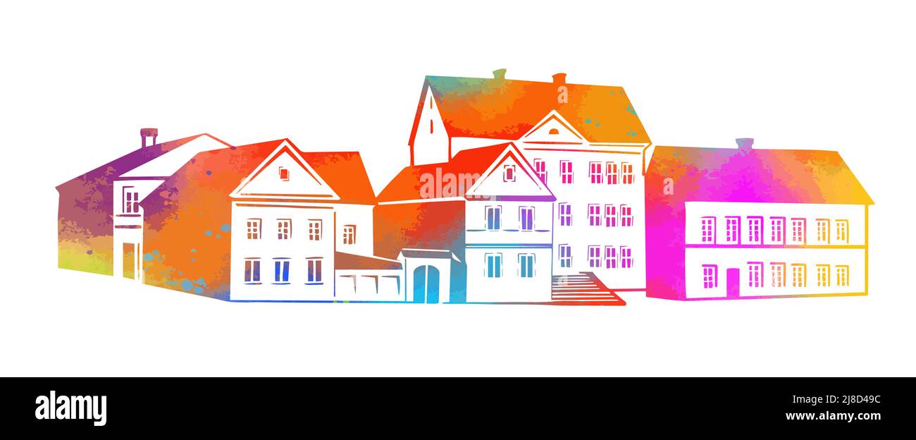 Colorful houses of people. Vector illustration Stock Vector Image & Art ...